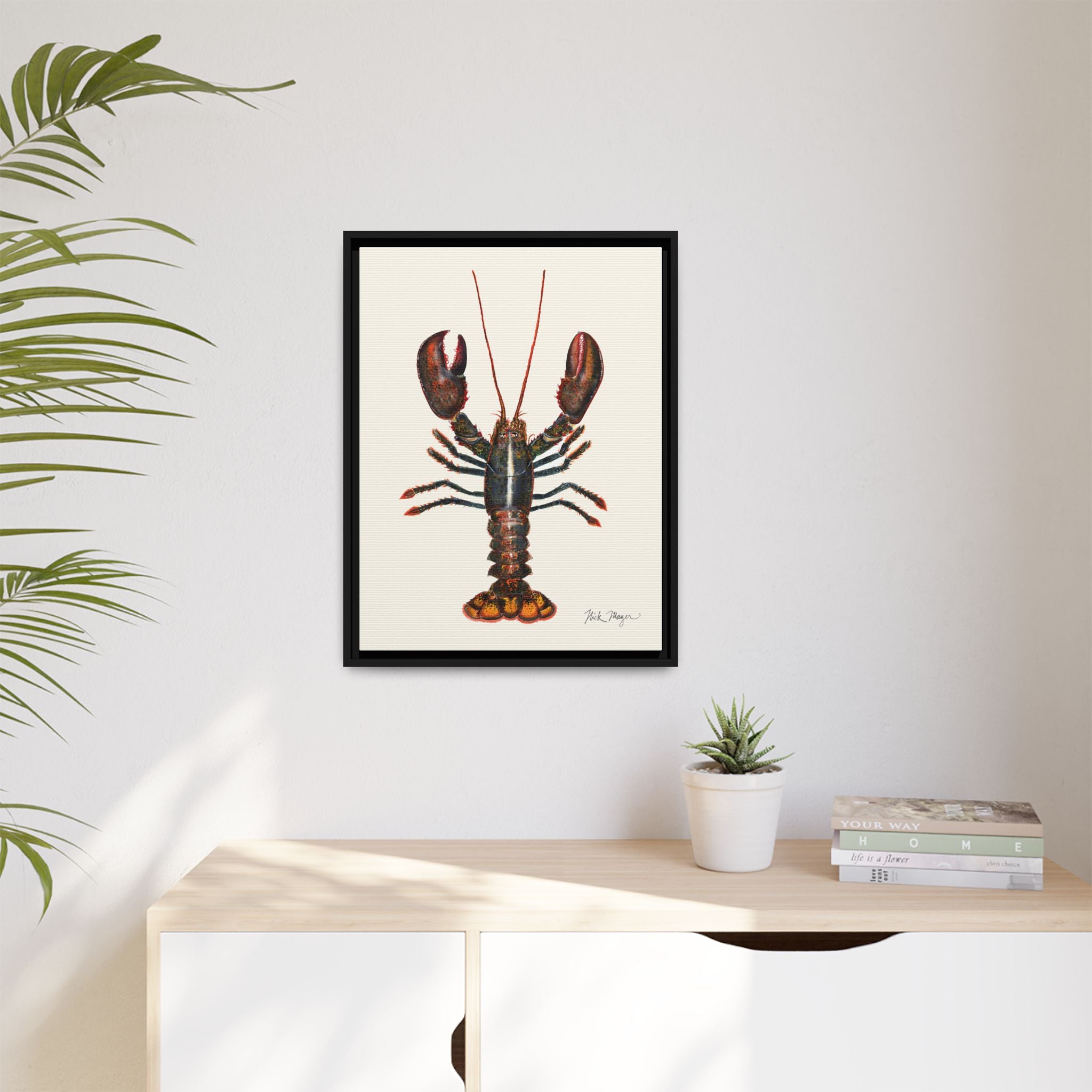Northern Lobster Framed Canvas Print Printify