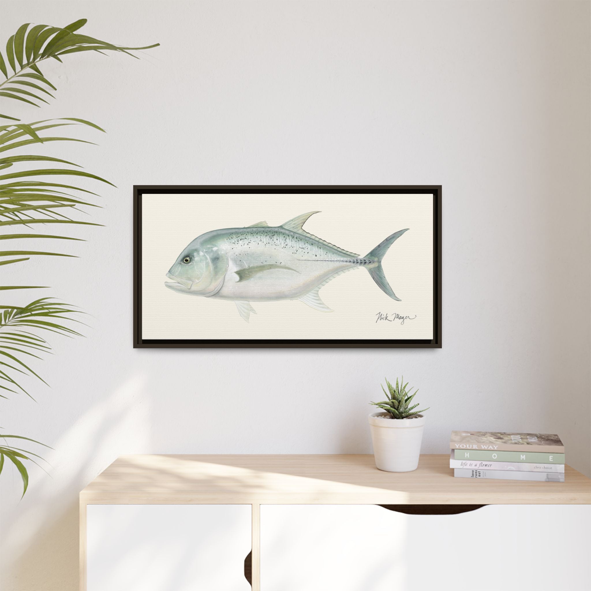 Boss Giant Trevally Framed Canvas Print Printify