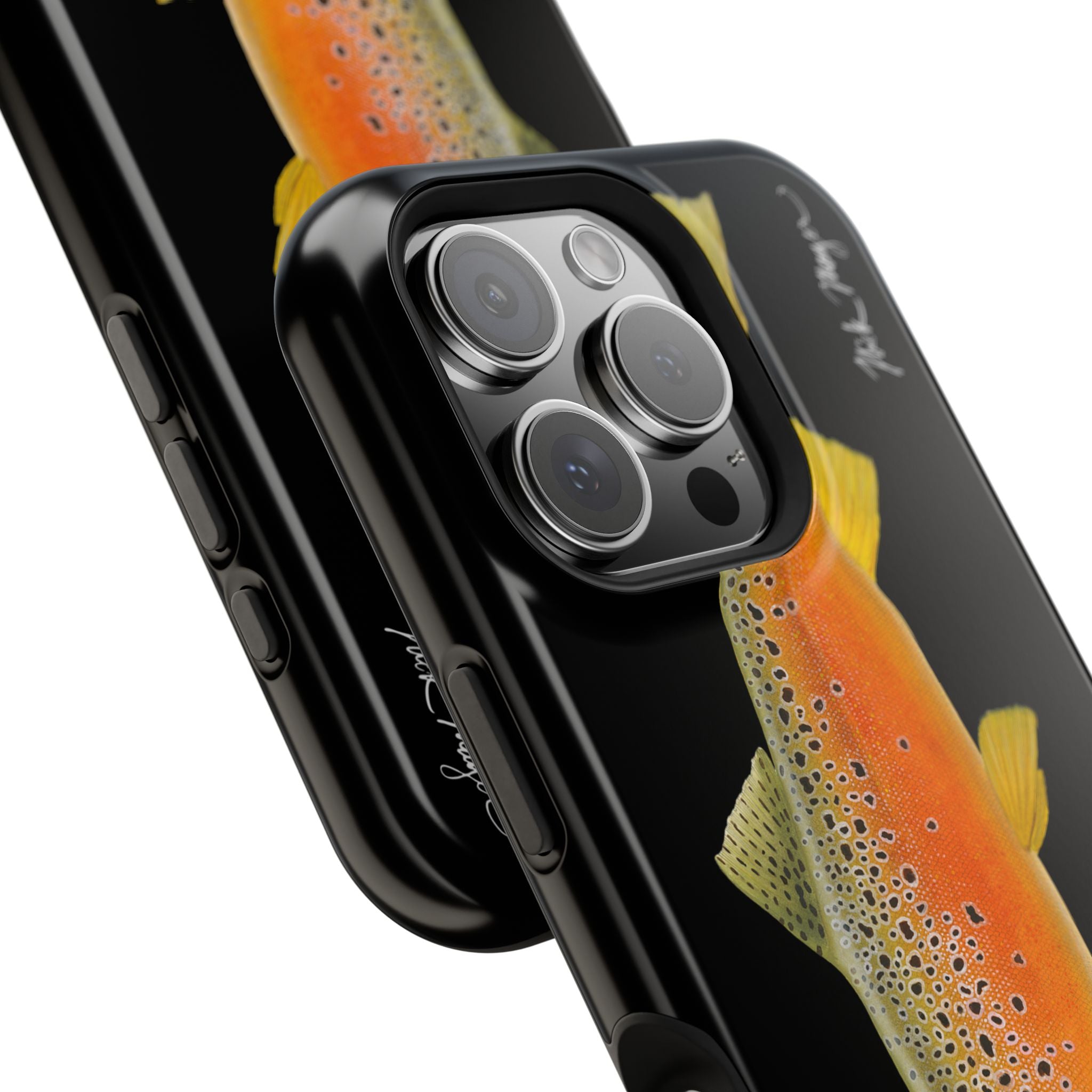 Brown Trout 2 Black MagSafe iPhone Case, NEW for Holiday 2025!