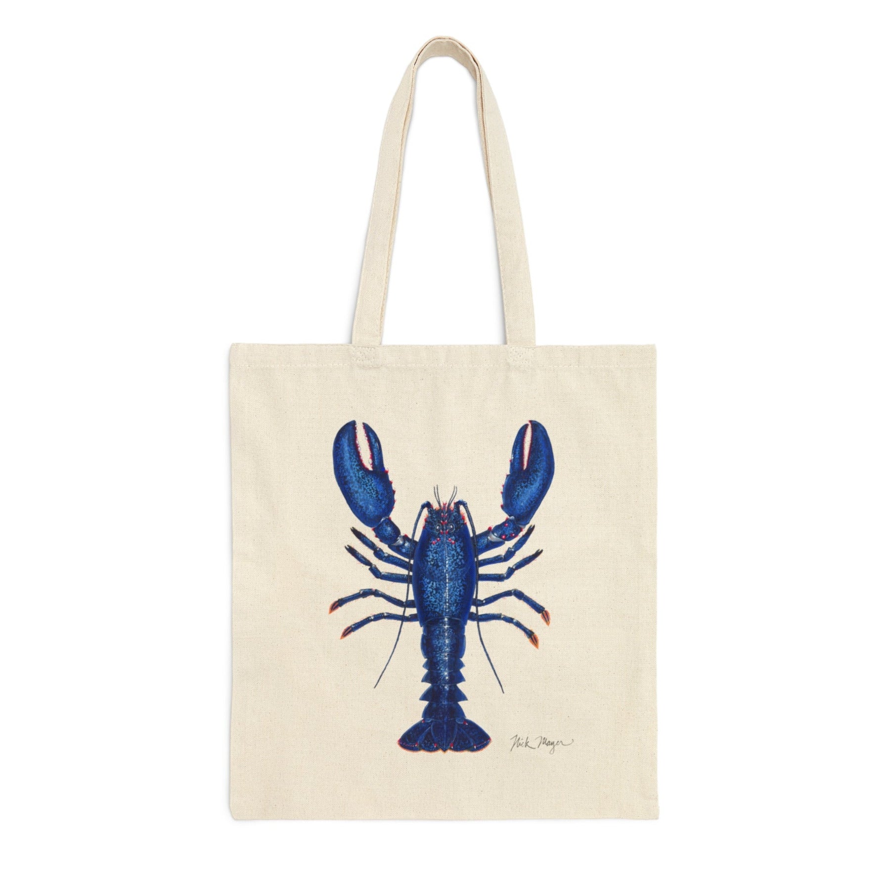Blue Lobster Cotton Canvas Tote Bag