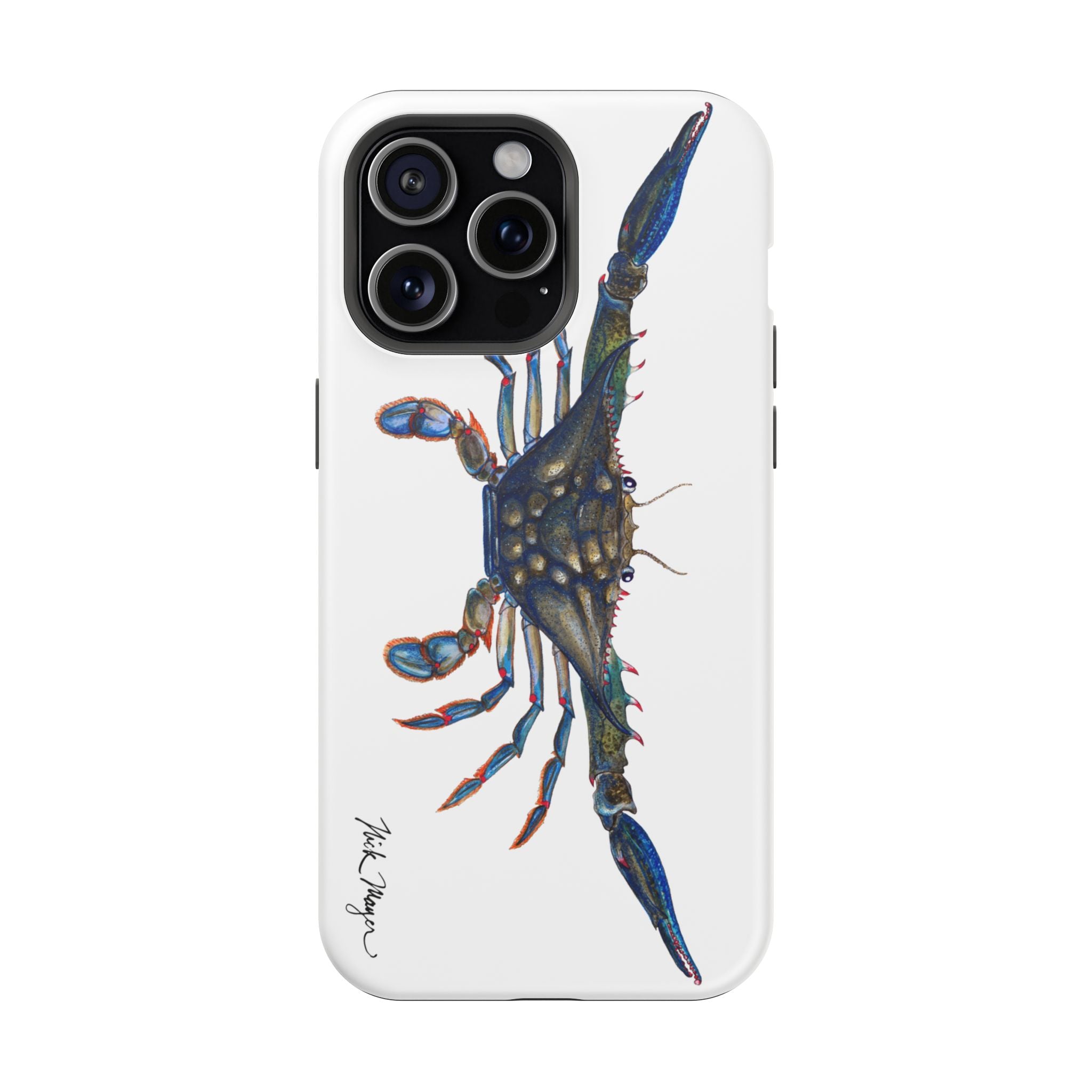 Blue Crab MagSafe White iPhone Case