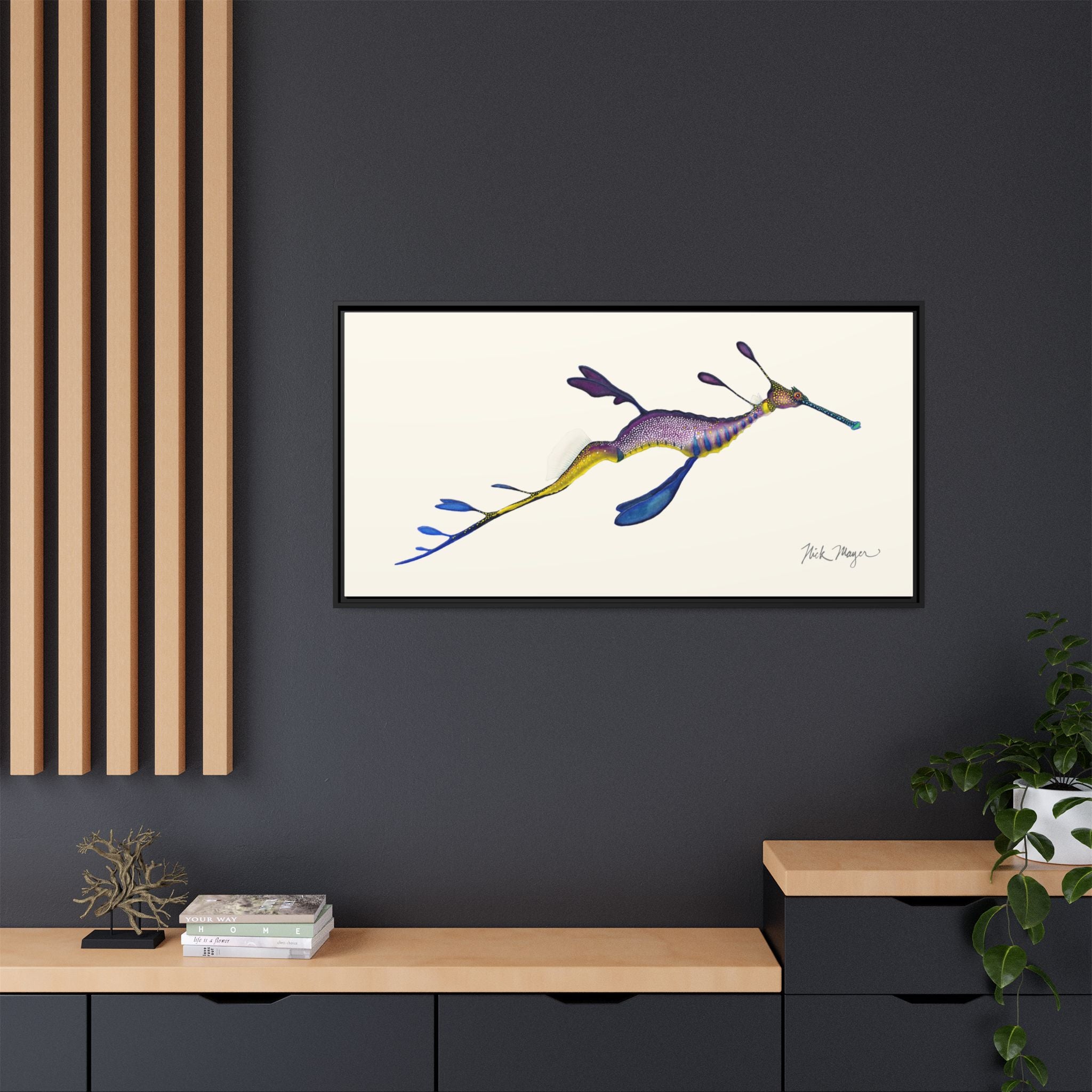 Weedy Sea Dragon Framed Canvas Print Printify