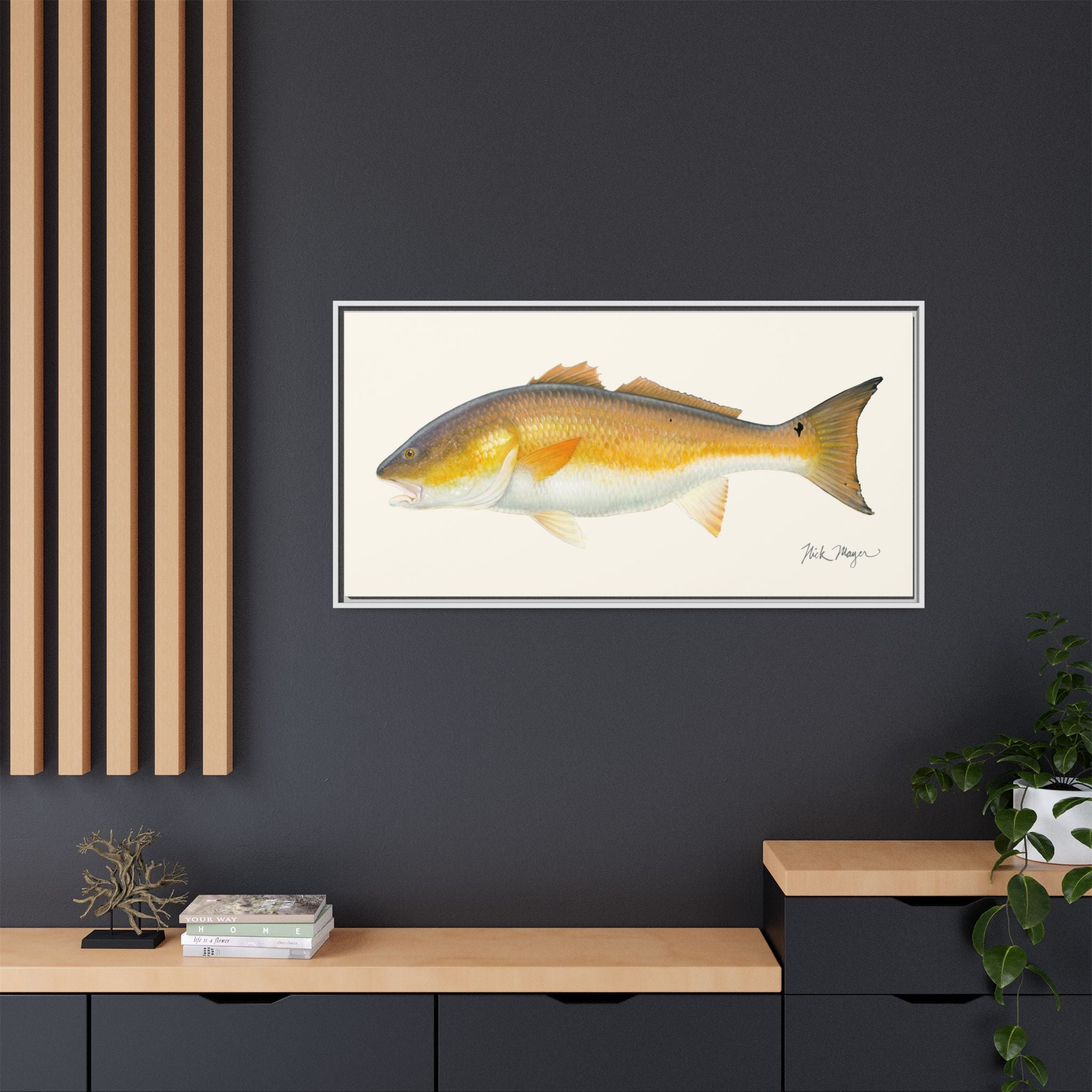 Bull Redfish Framed Canvas Print Printify