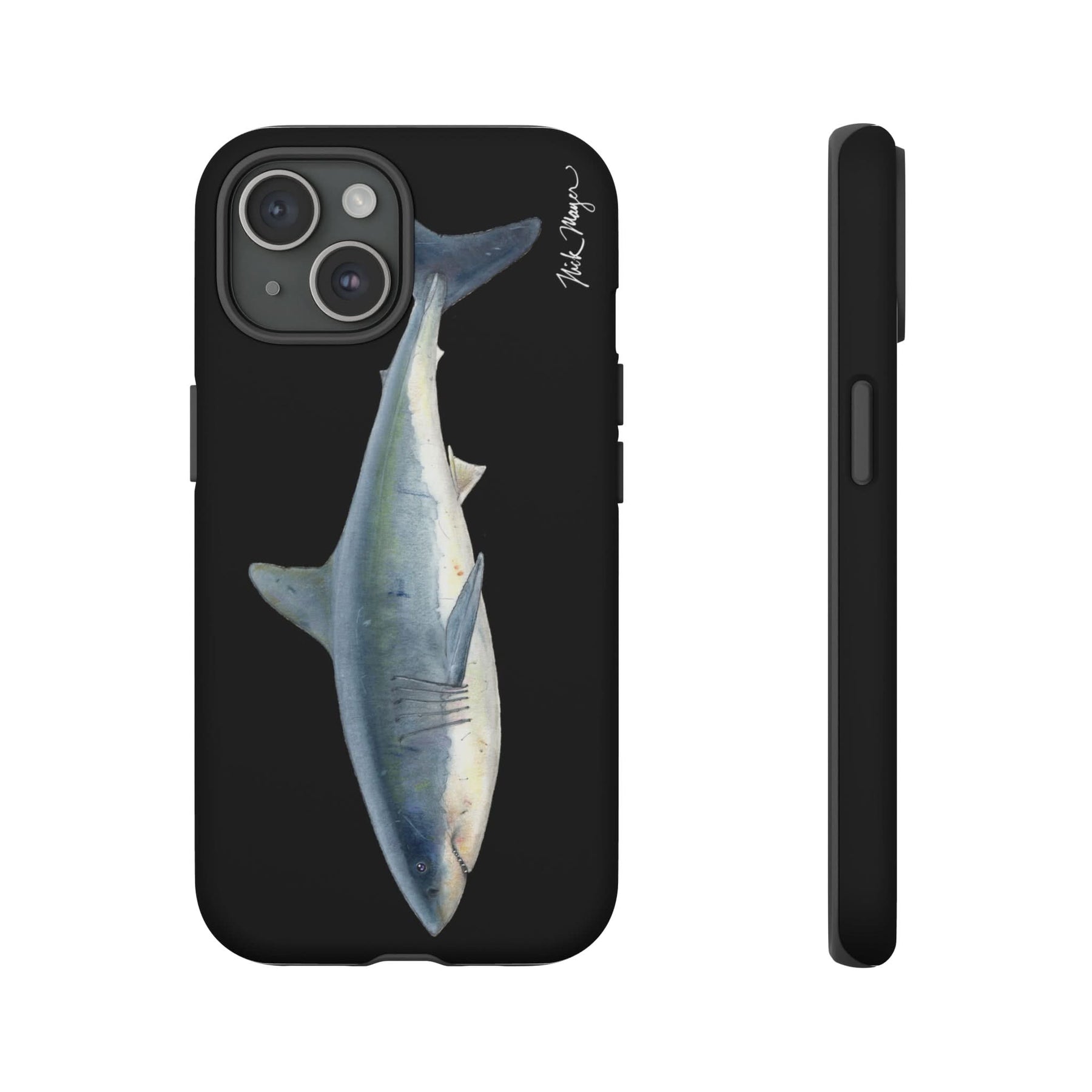 Great White Shark Black iPhone 15 Case