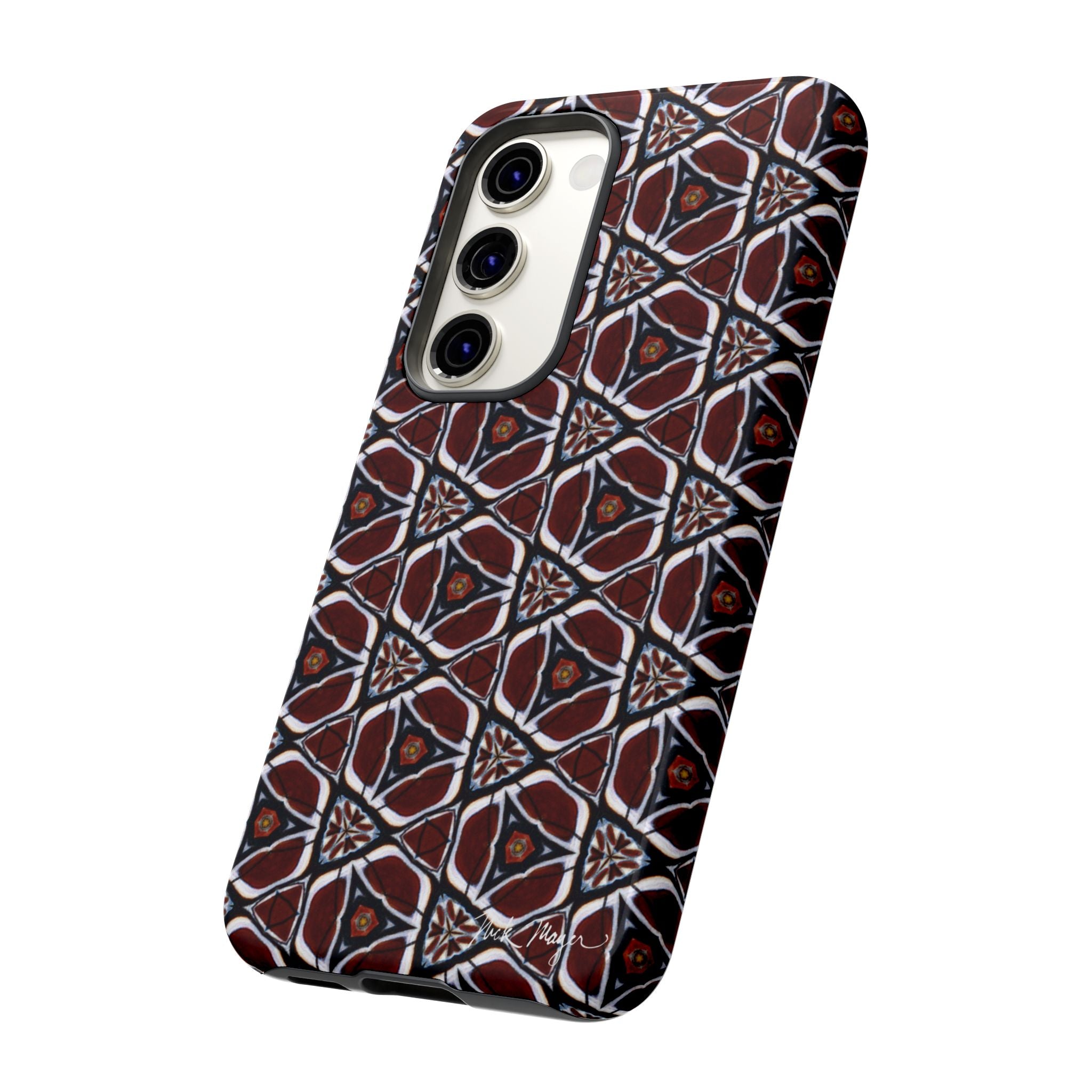 Maroon Butterfly Pattern Phone Case (Samsung)