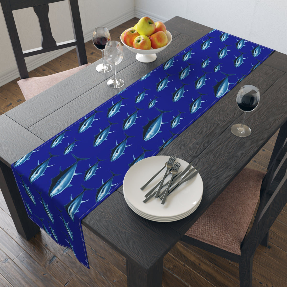 Blue Tuna Cotton Table Runner