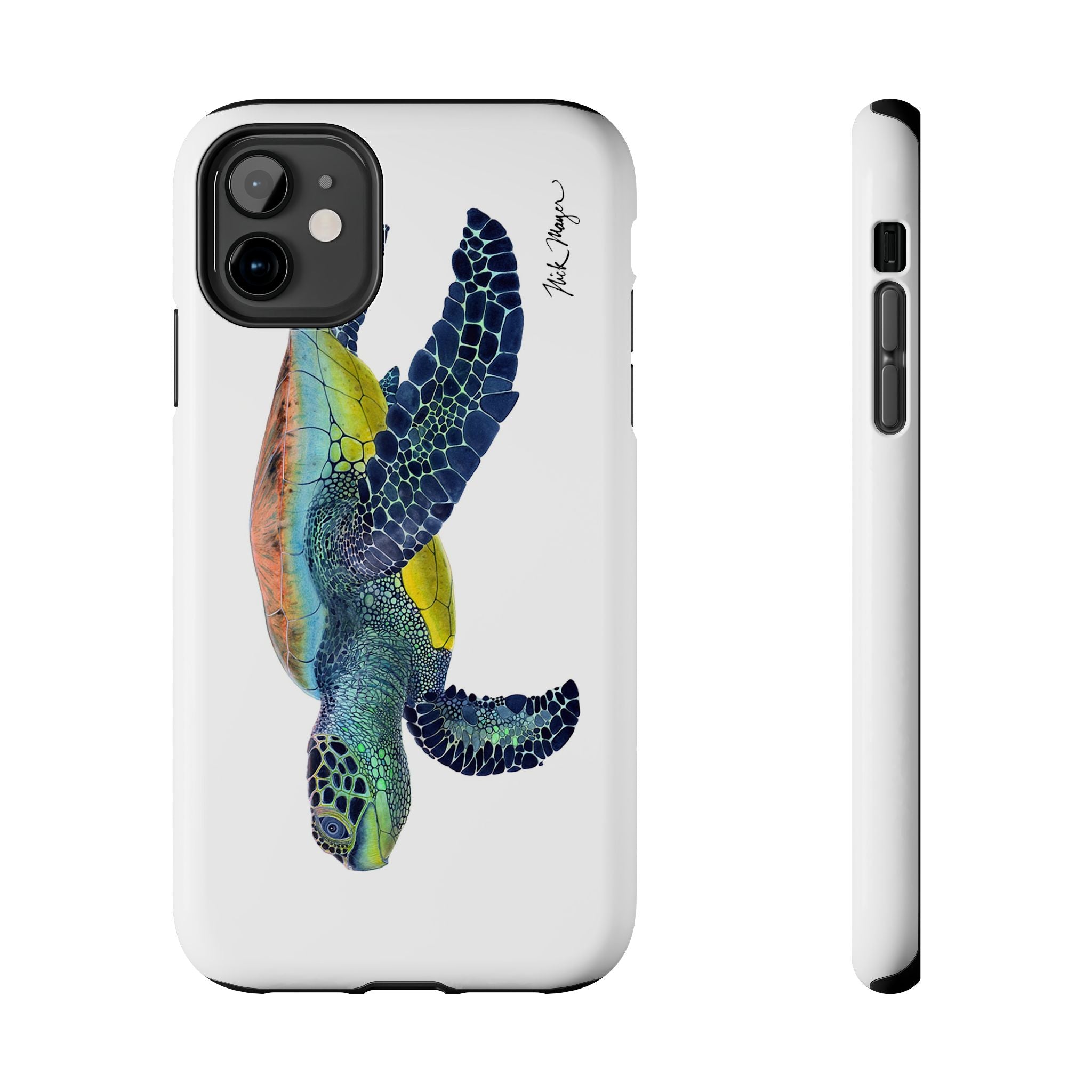 Green Sea Turtle II White Phone Case (iPhone)