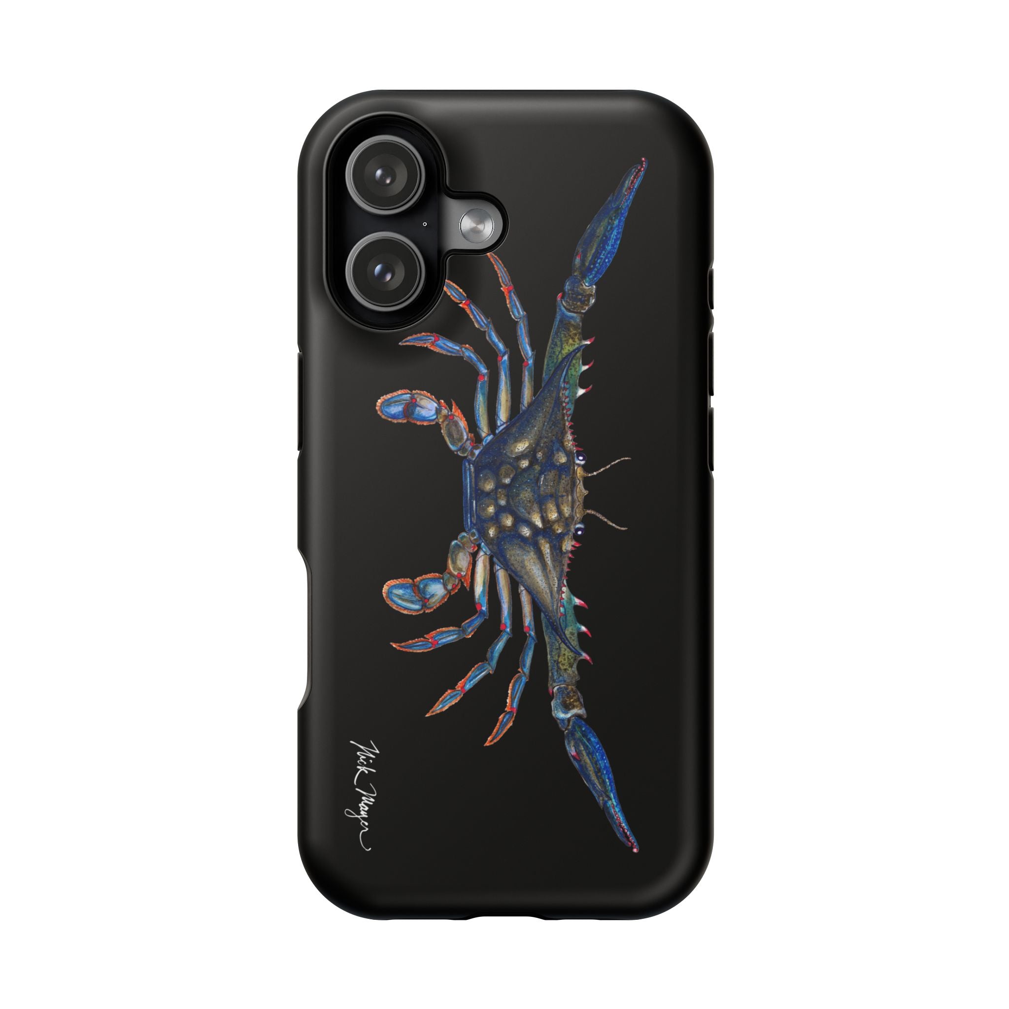 Blue Crab MagSafe Black iPhone Case