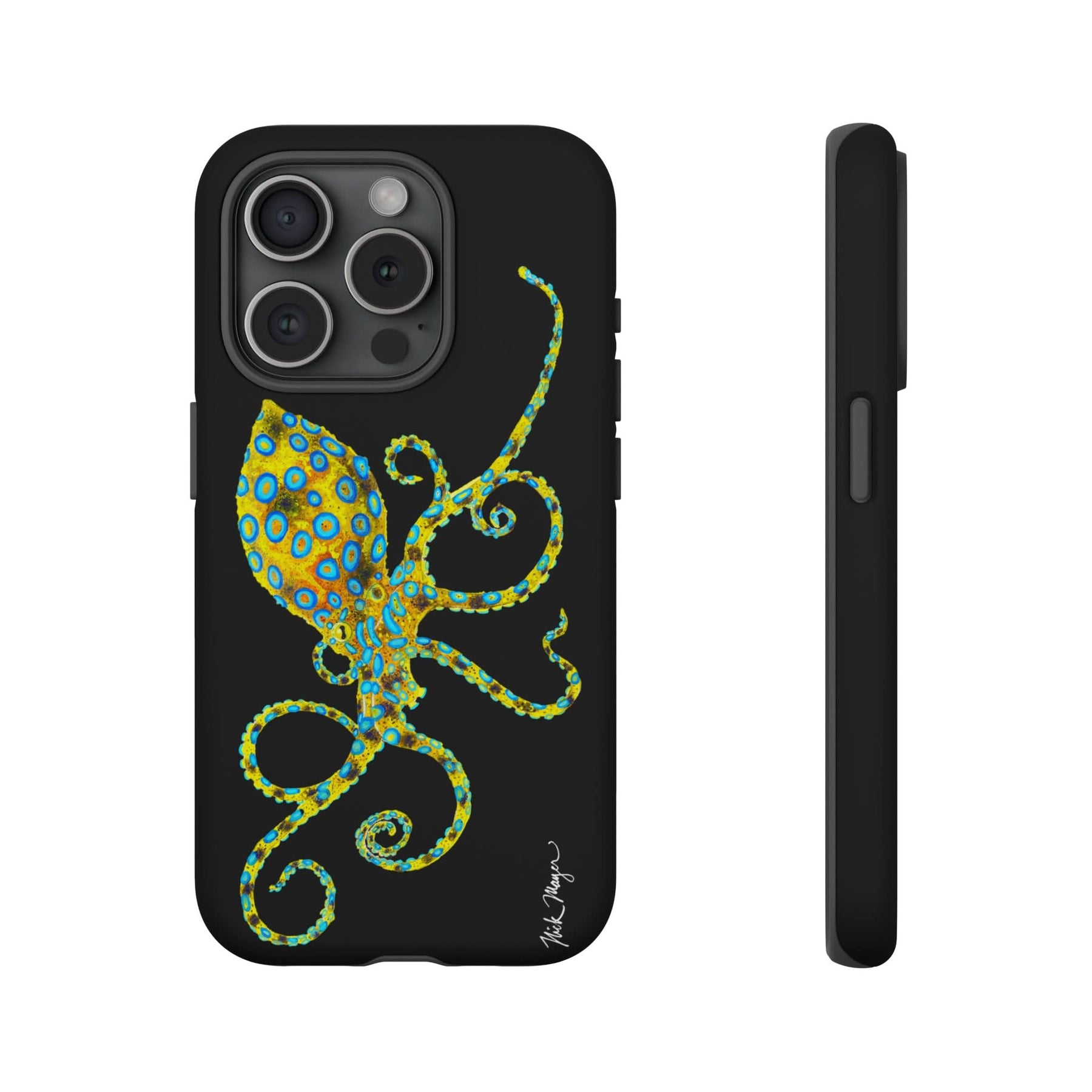Blue Ringed Octopus Black iPhone 15 Case