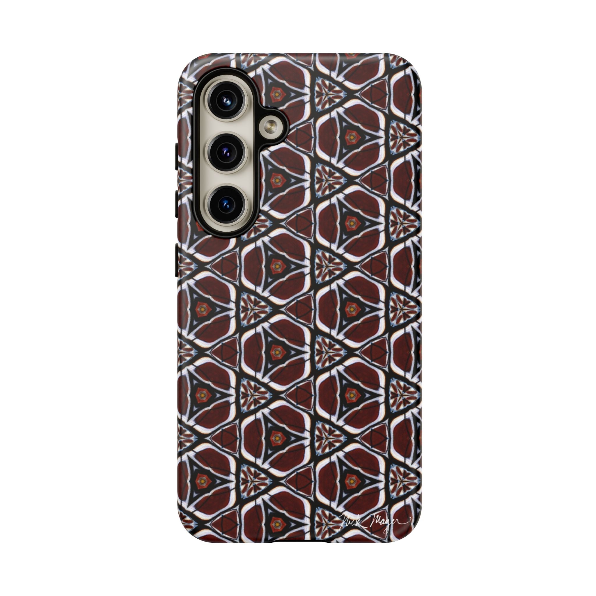 Maroon Butterfly Pattern Phone Case (Samsung)