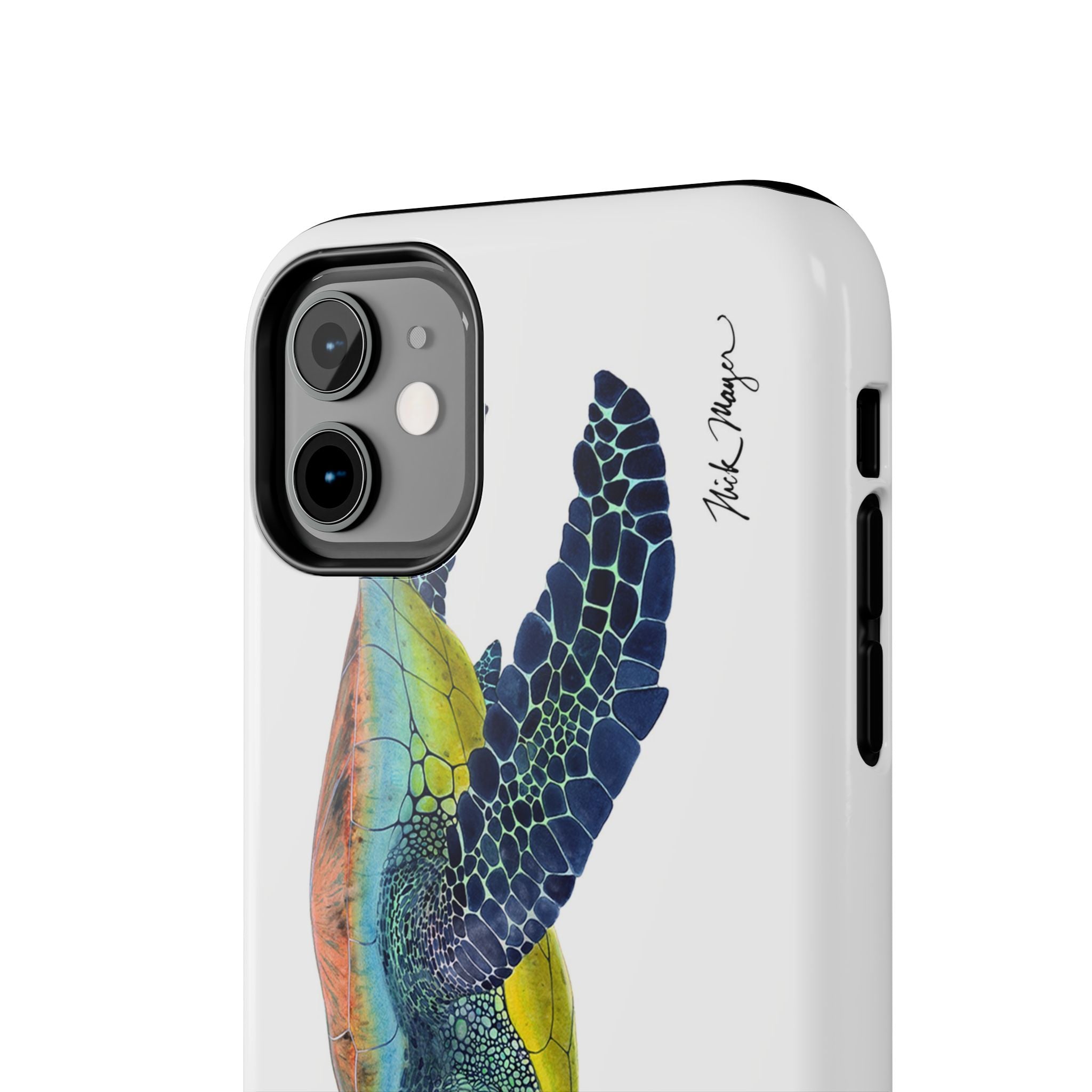 Green Sea Turtle II White Phone Case (iPhone)