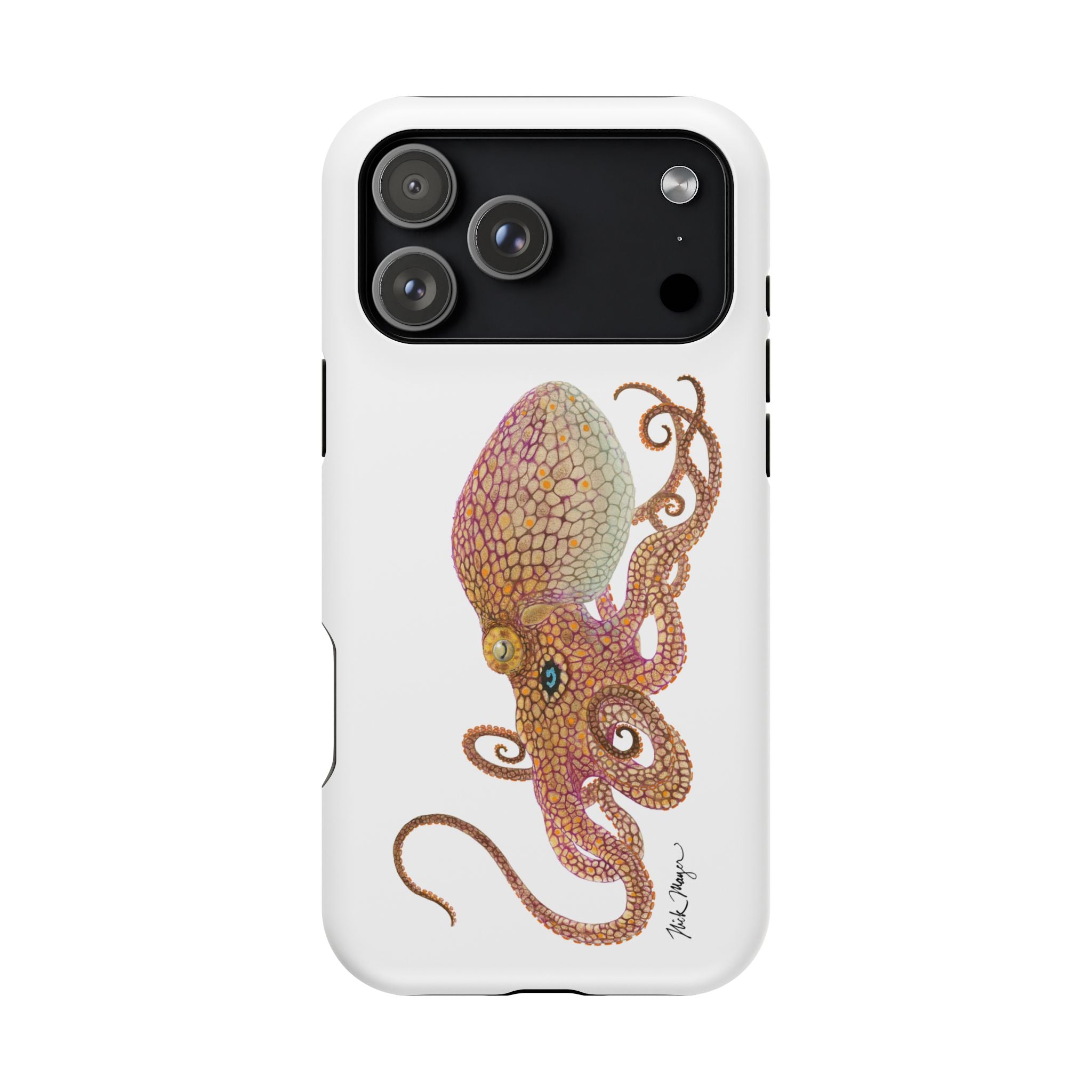 Two Spot Octopus MagSafe White iPhone Case
