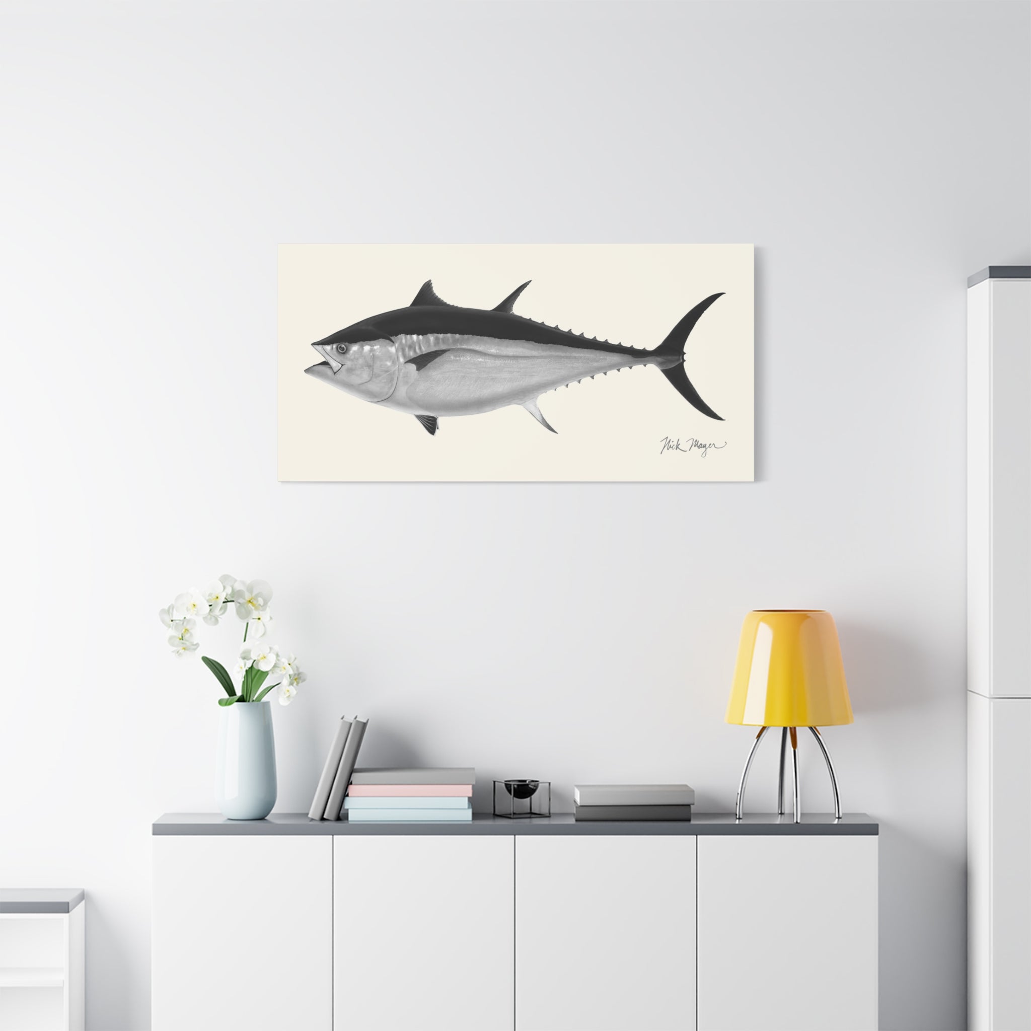 Black and White Giant Bluefin Tuna II Canvas Print