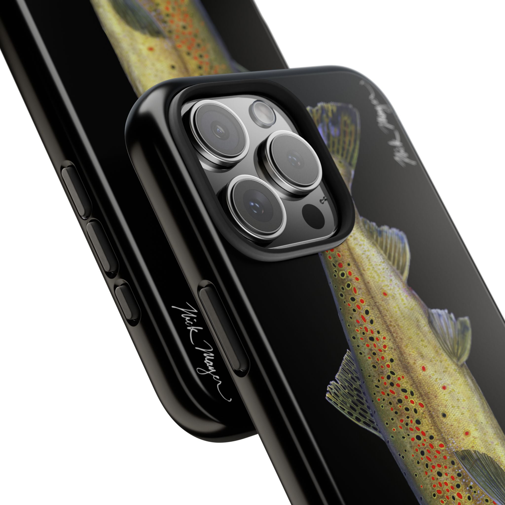 Brown Trout Black Phone Case (iPhone)