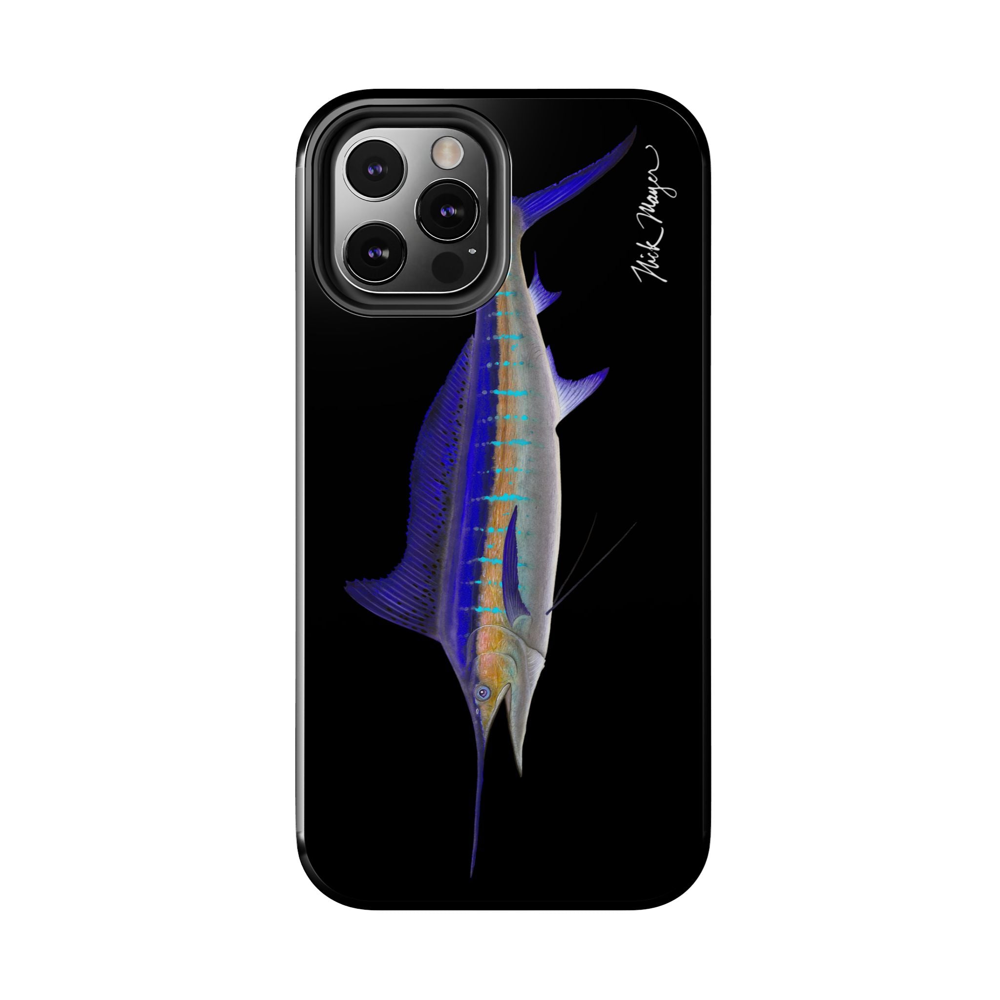 Striped Marlin Black Phone Case (iPhone)