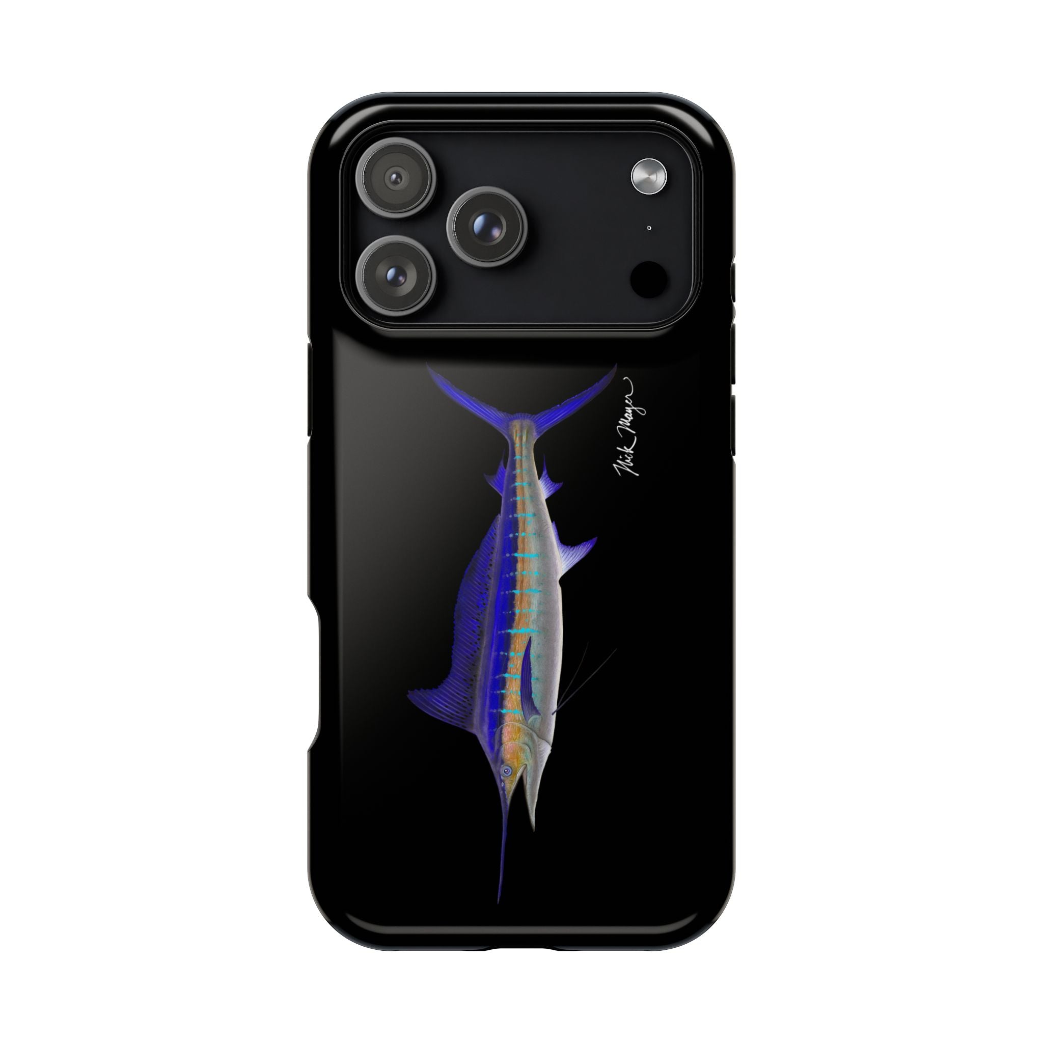 Striped Marlin MagSafe Black iPhone Case