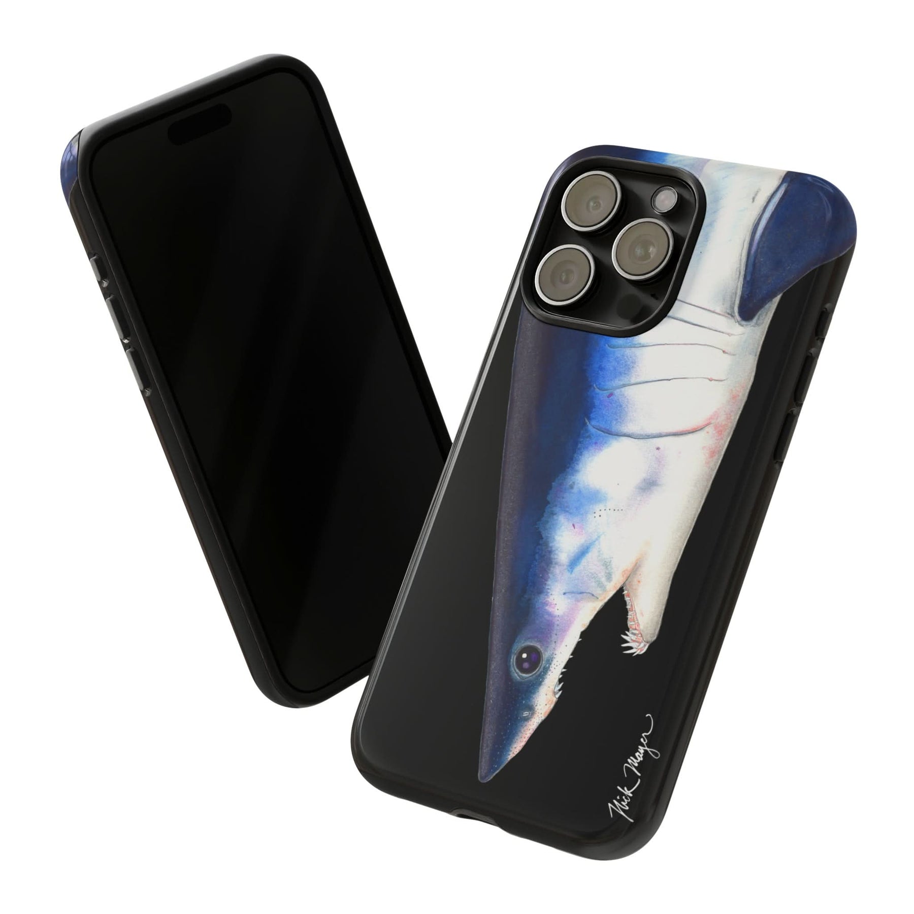 Mako Shark Face Black iPhone 15 Case
