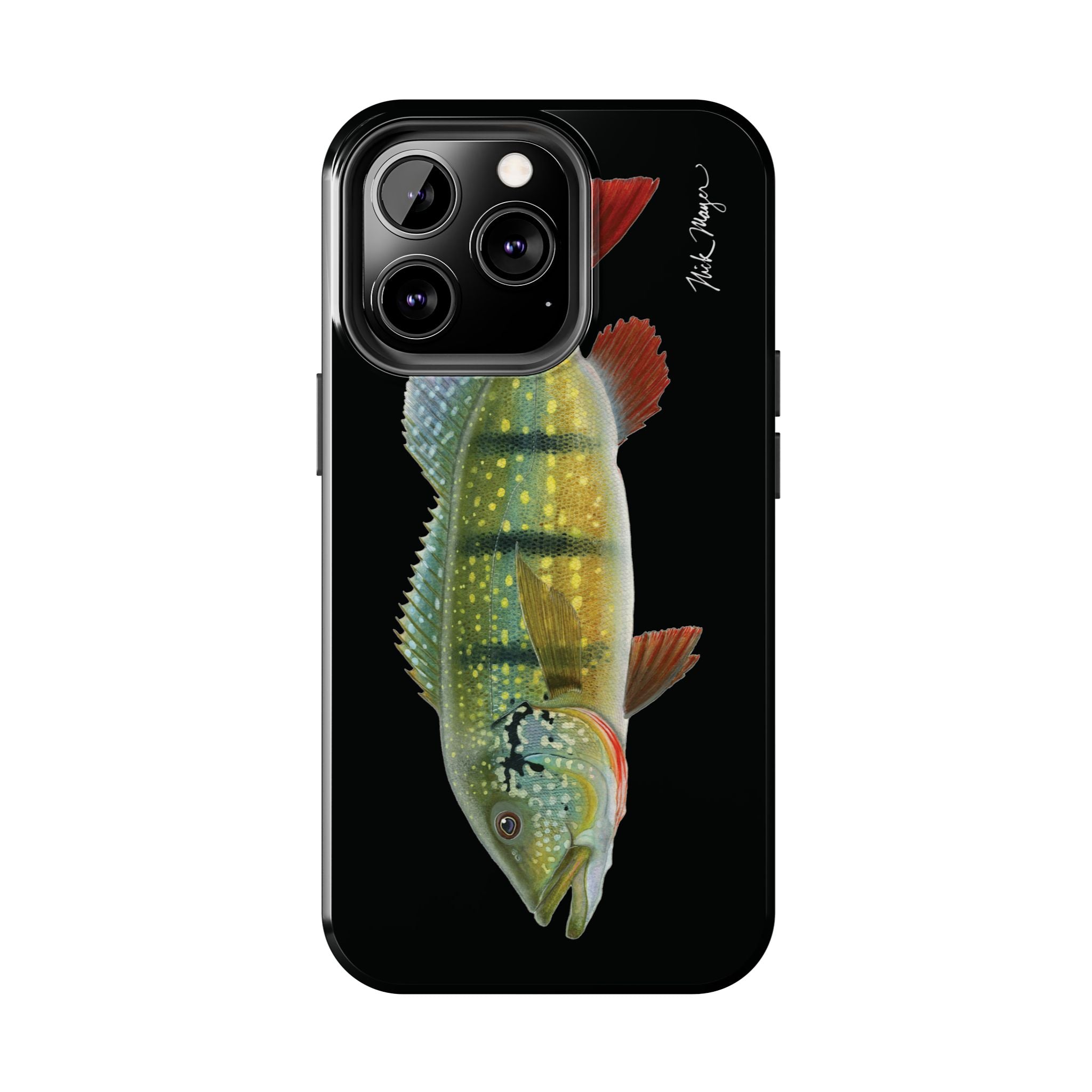 Peacock Bass Black iPhone Case
