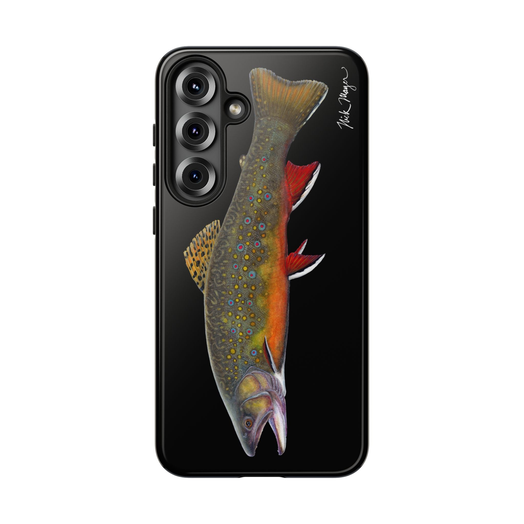 Brook Trout Black Phone Cases (Samsung) Printify