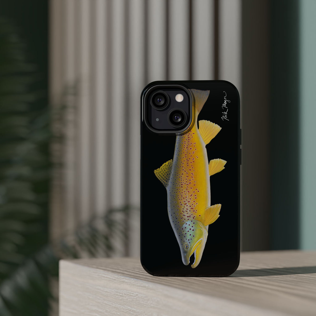 Brown Trout 3 Black MagSafe iPhone Case Printify