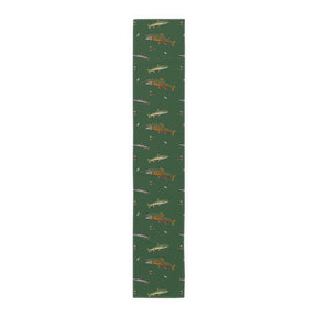 Brook Trout & Flies Cotton Table Runner