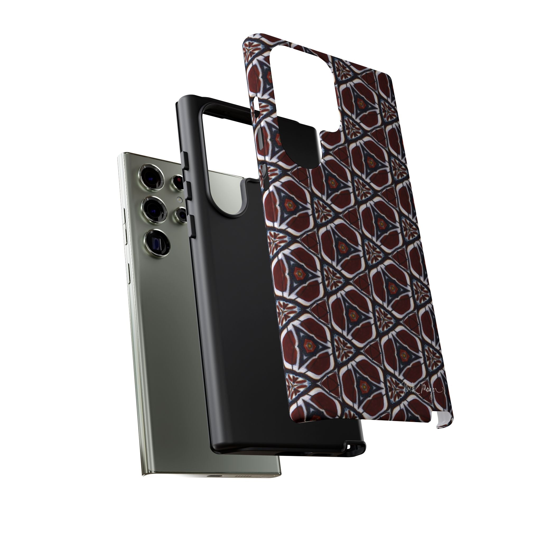 Maroon Butterfly Pattern Phone Case (Samsung)