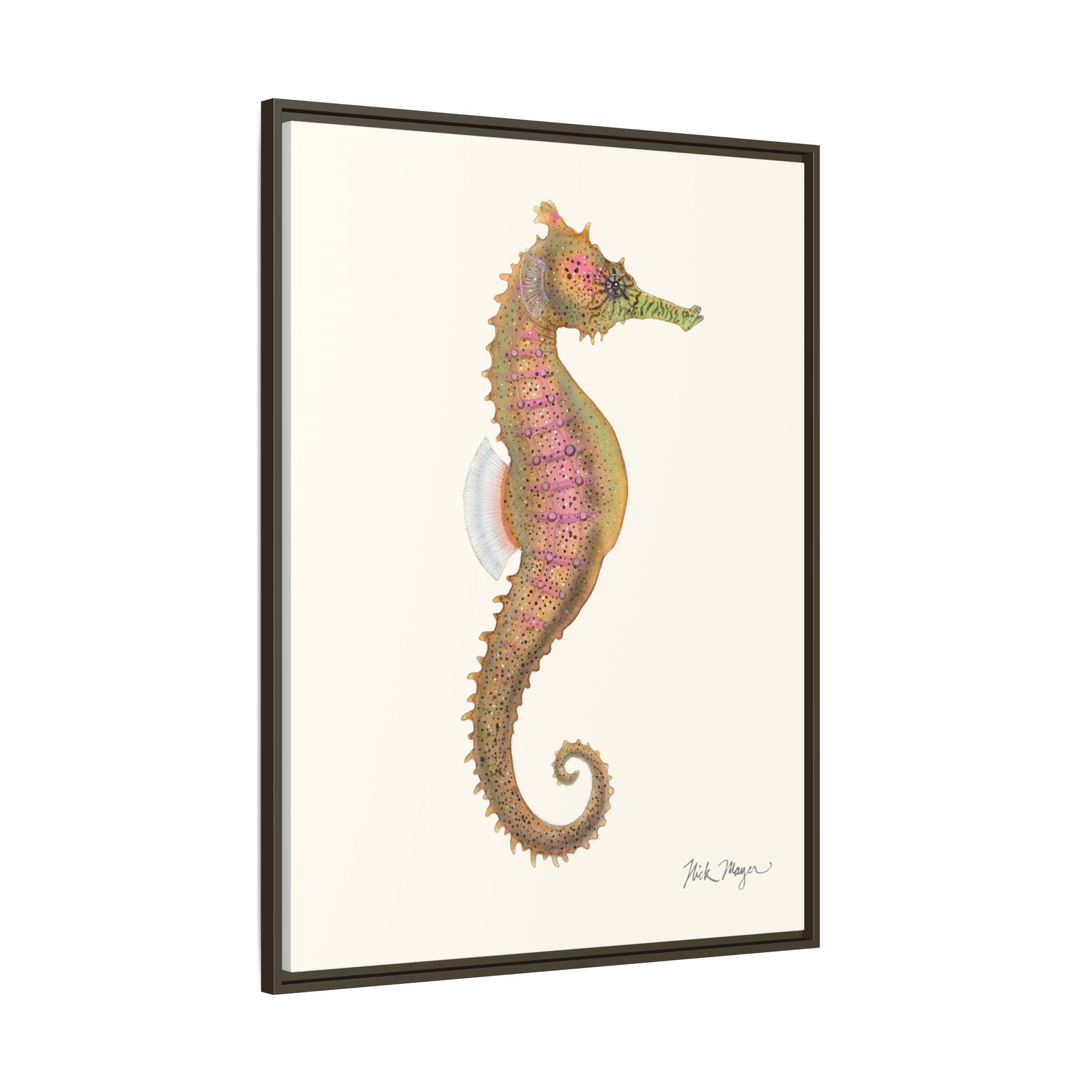 Estuary Seahorse Framed Canvas Print Printify
