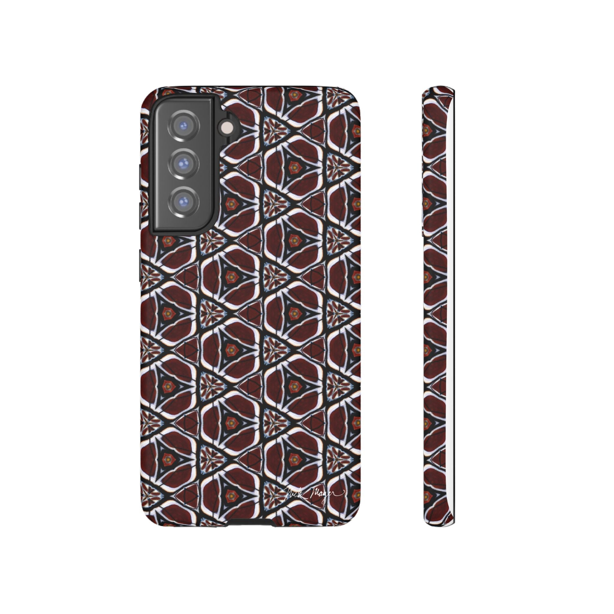 Maroon Butterfly Pattern Phone Case (Samsung)