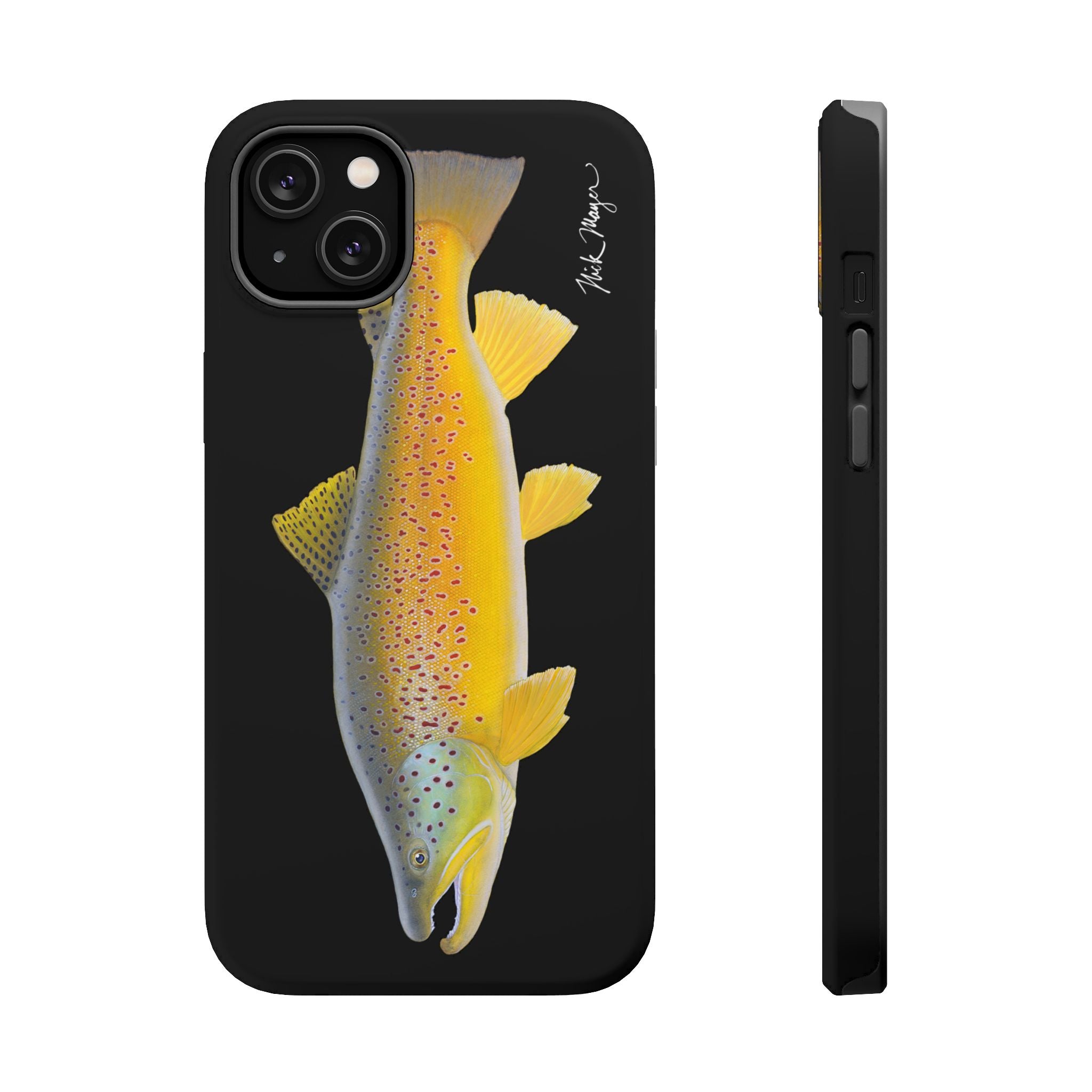 Brown Trout 3 Black MagSafe iPhone Case