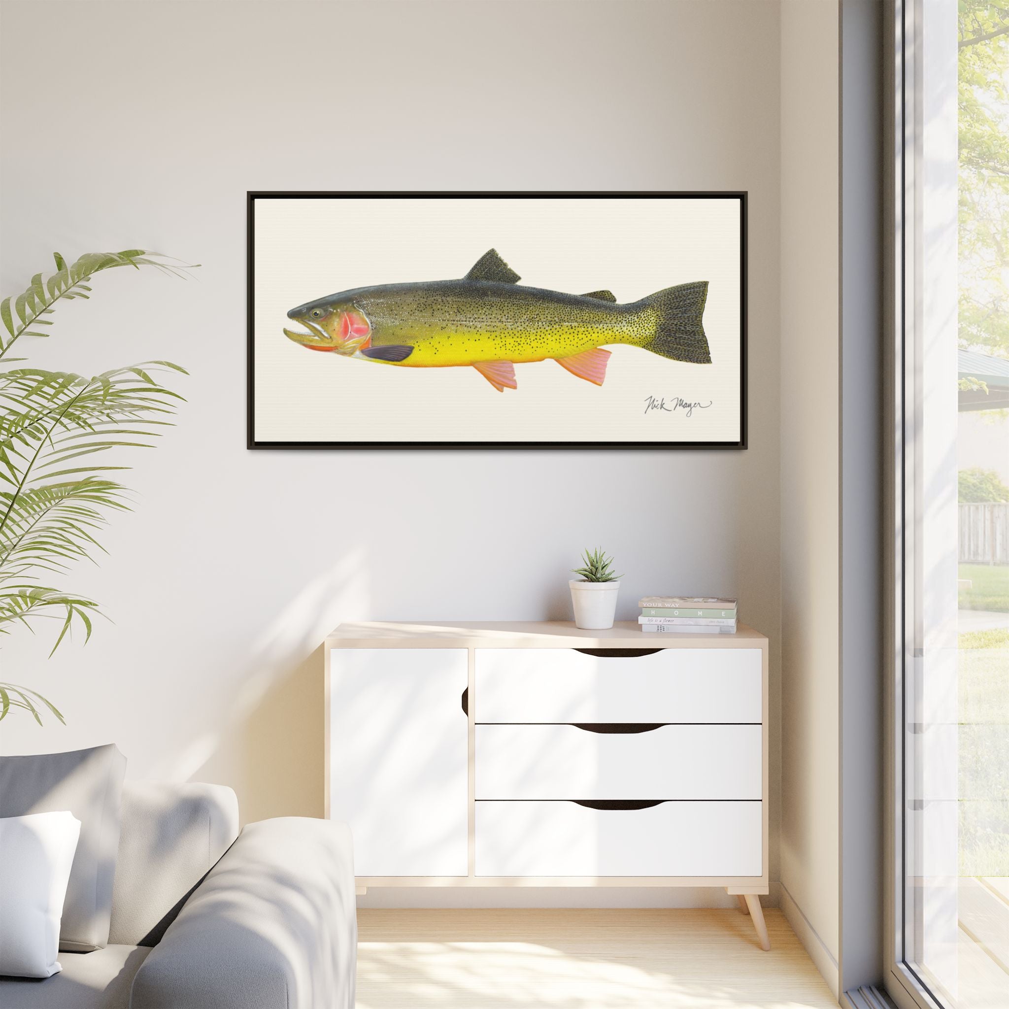 Cutthroat Trout III Framed Canvas Print Printify