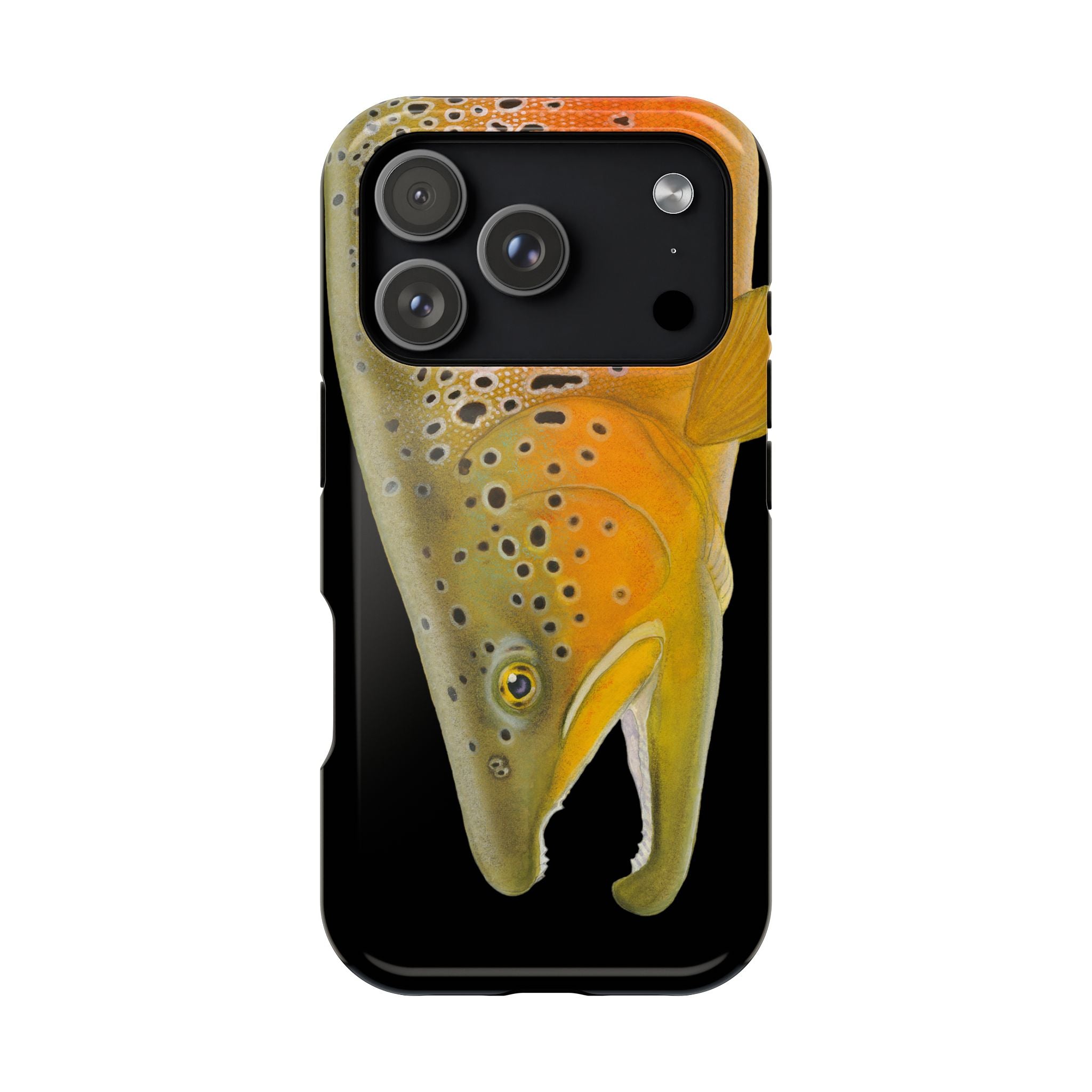 Brown Trout 2 Black MagSafe iPhone Case