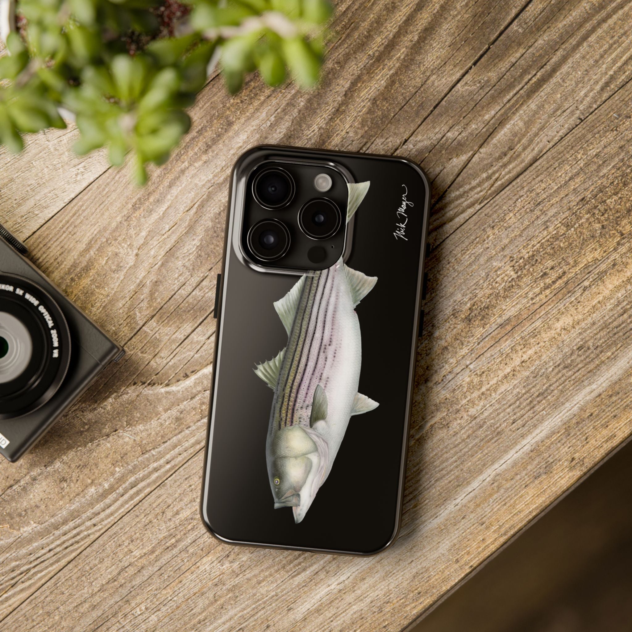 30 lb Striper - Black Phone Case (iPhone)