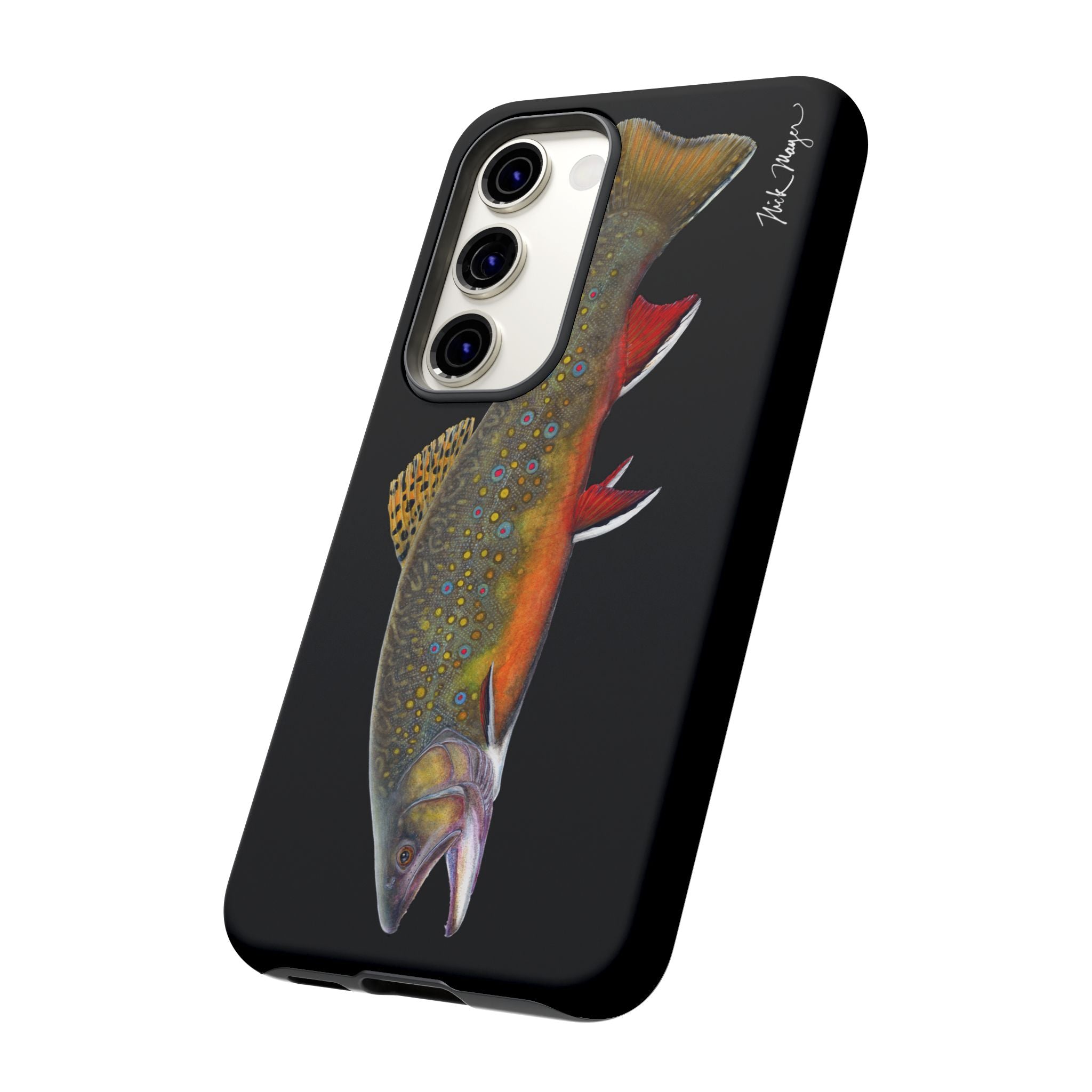 Brook Trout Black Phone Cases (Samsung) Printify