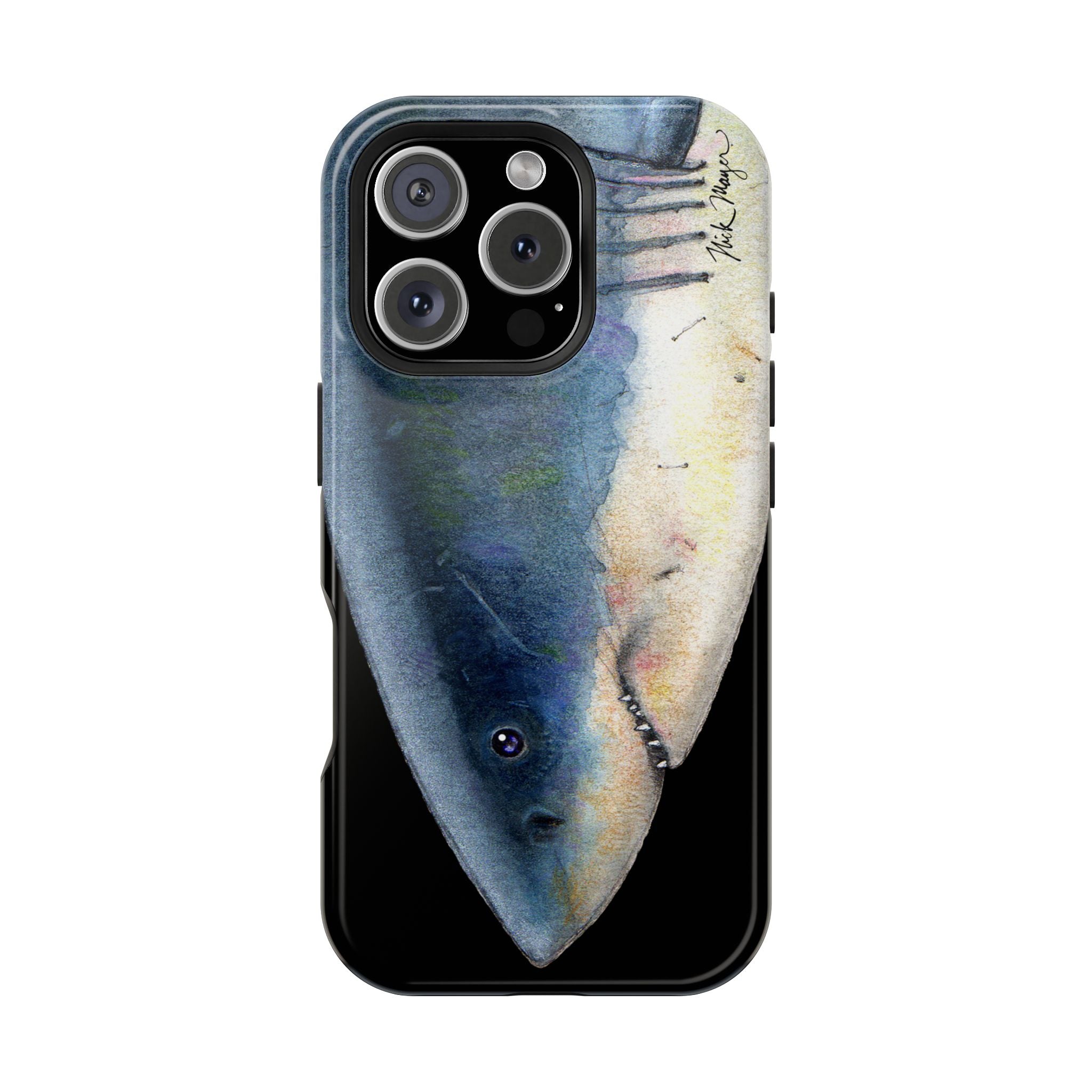 Great White Shark Face MagSafe Black iPhone Case