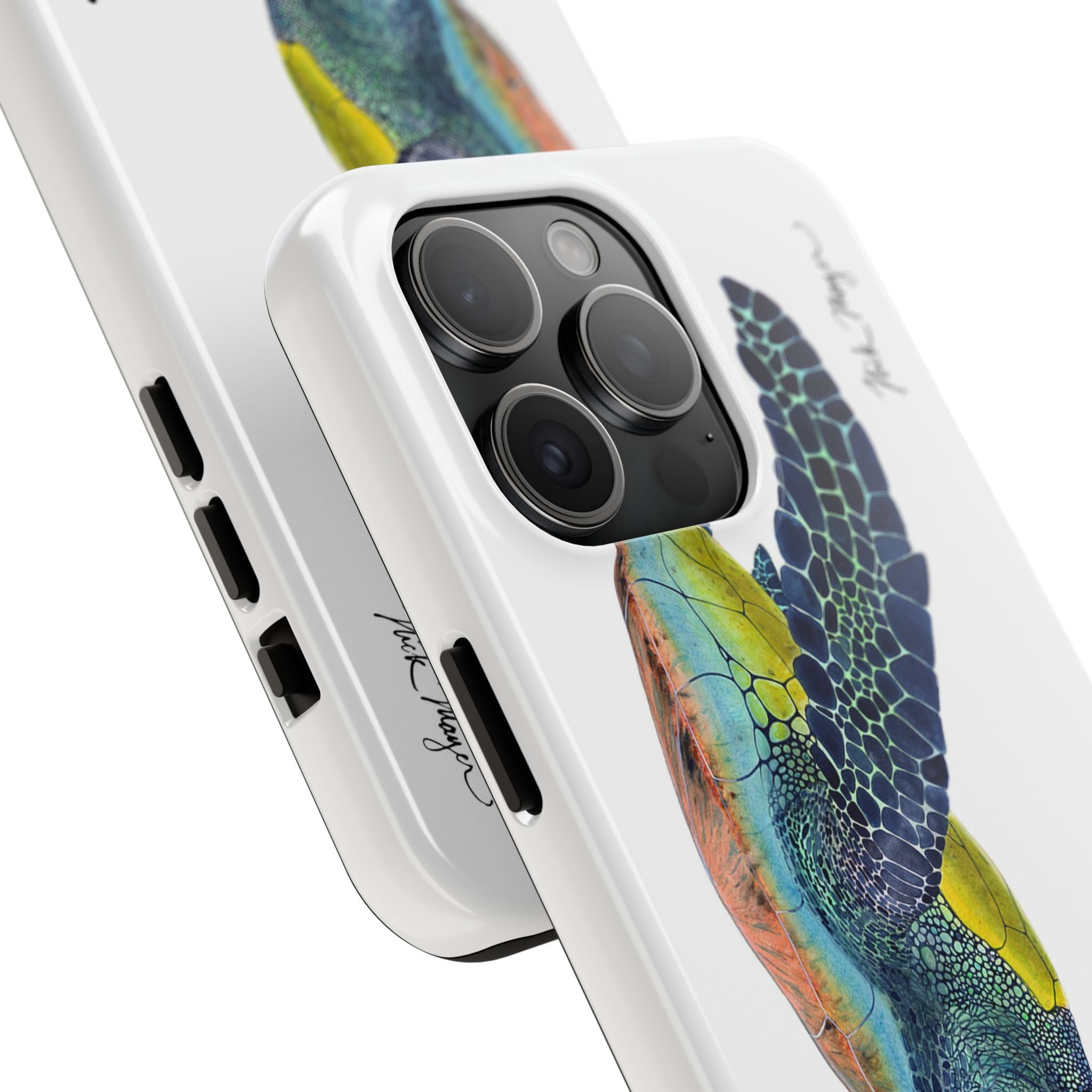 Green Sea Turtle II White Phone Case (iPhone)