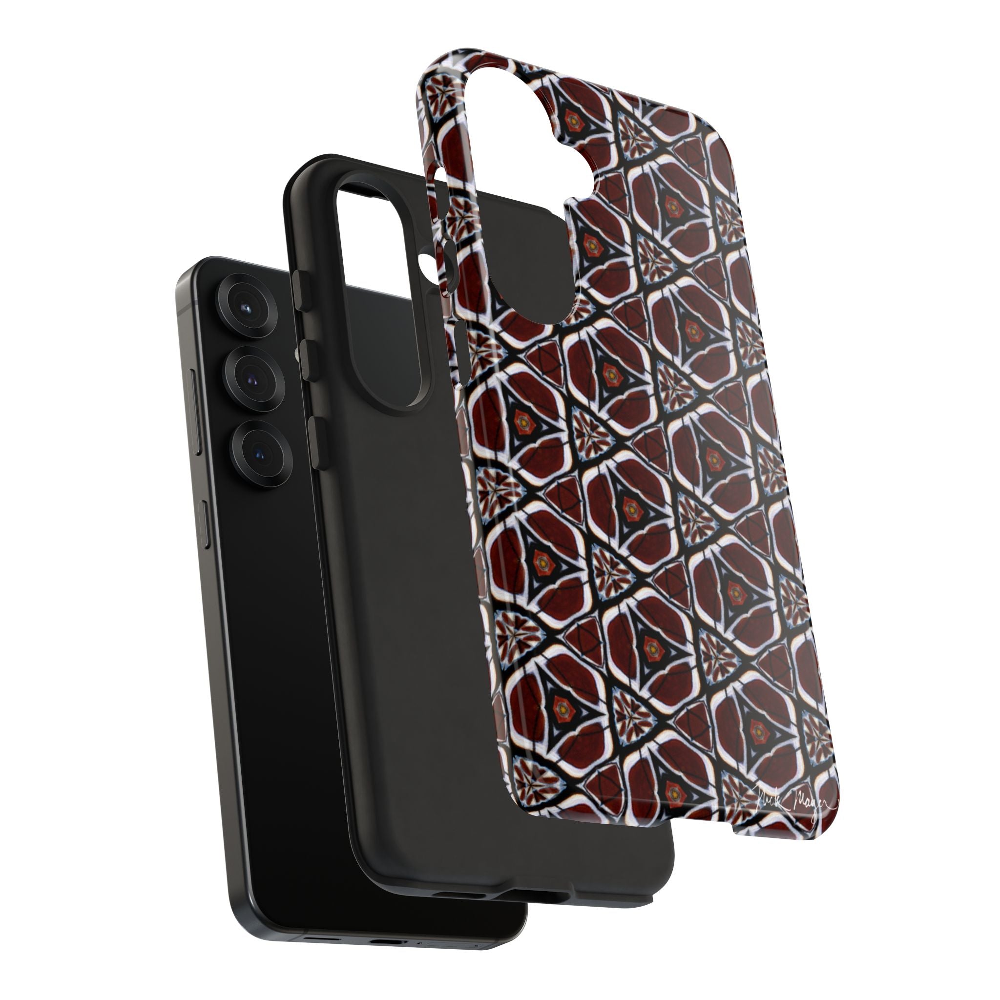 Maroon Butterfly Pattern Phone Case (Samsung)