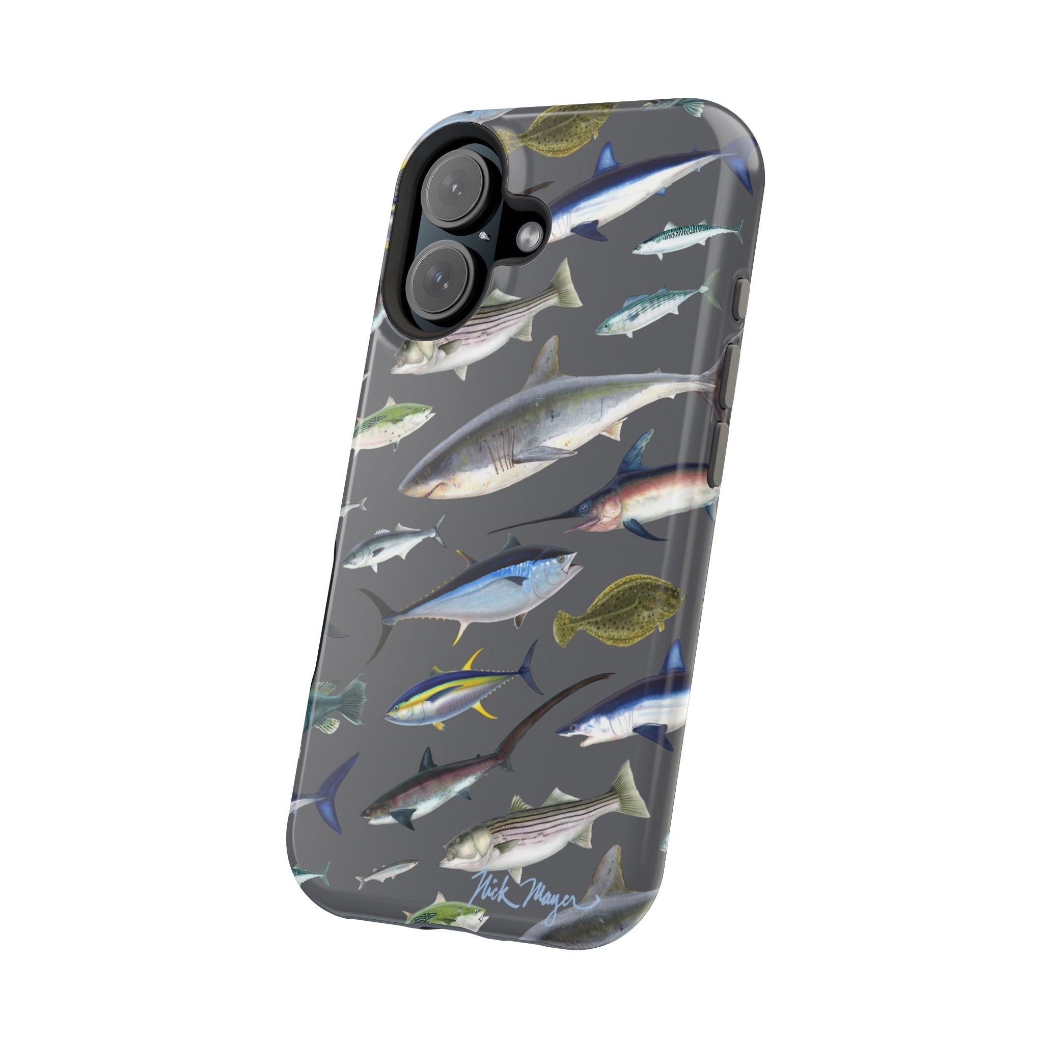 New England Offshore Fish Grey MagSafe iPhone Case