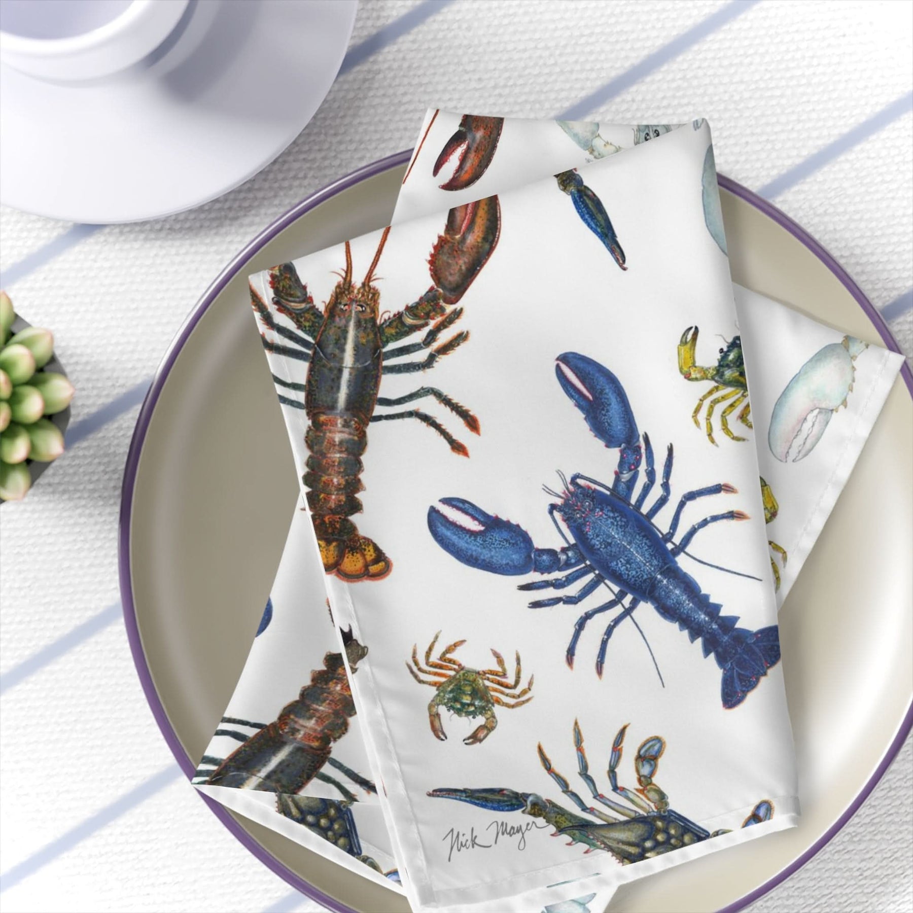 Lobsters 4 Piece Cloth Napkin Set