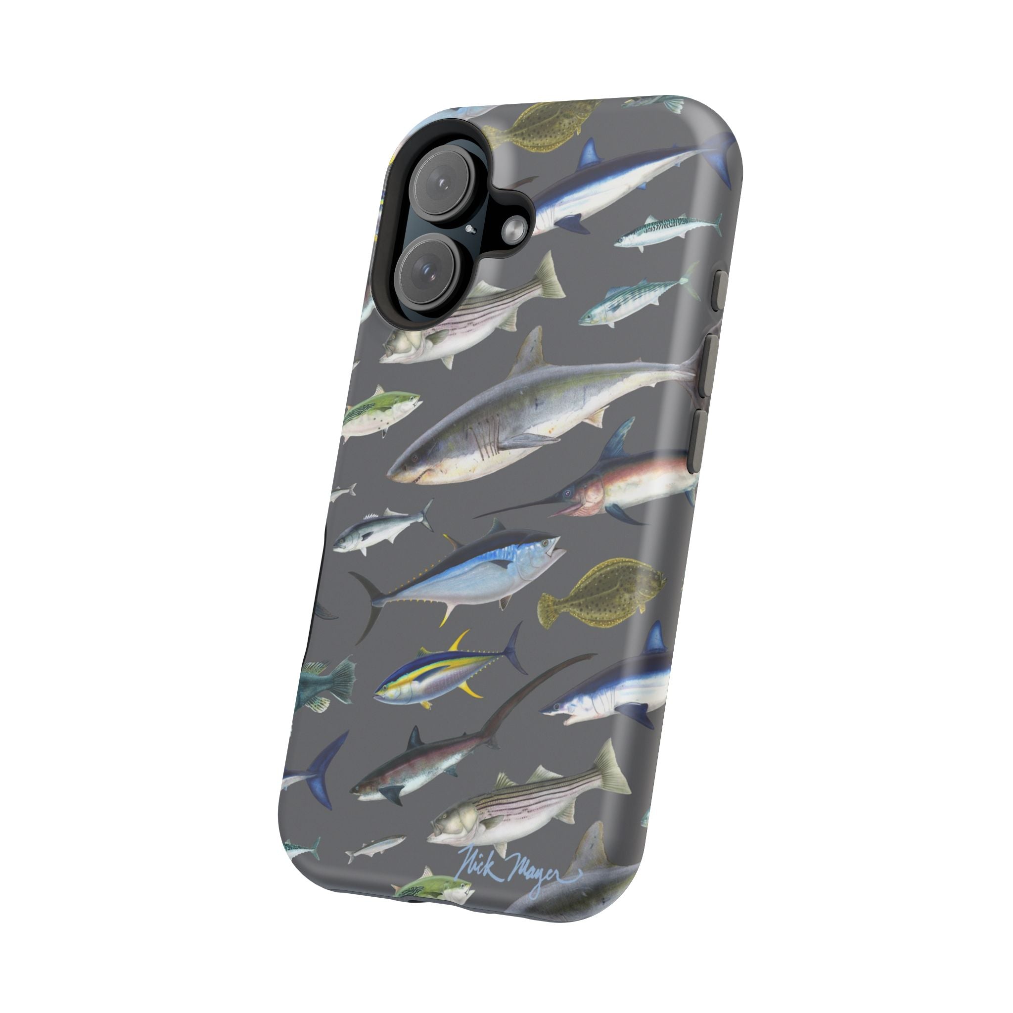 New England Offshore Fish Grey MagSafe iPhone Case