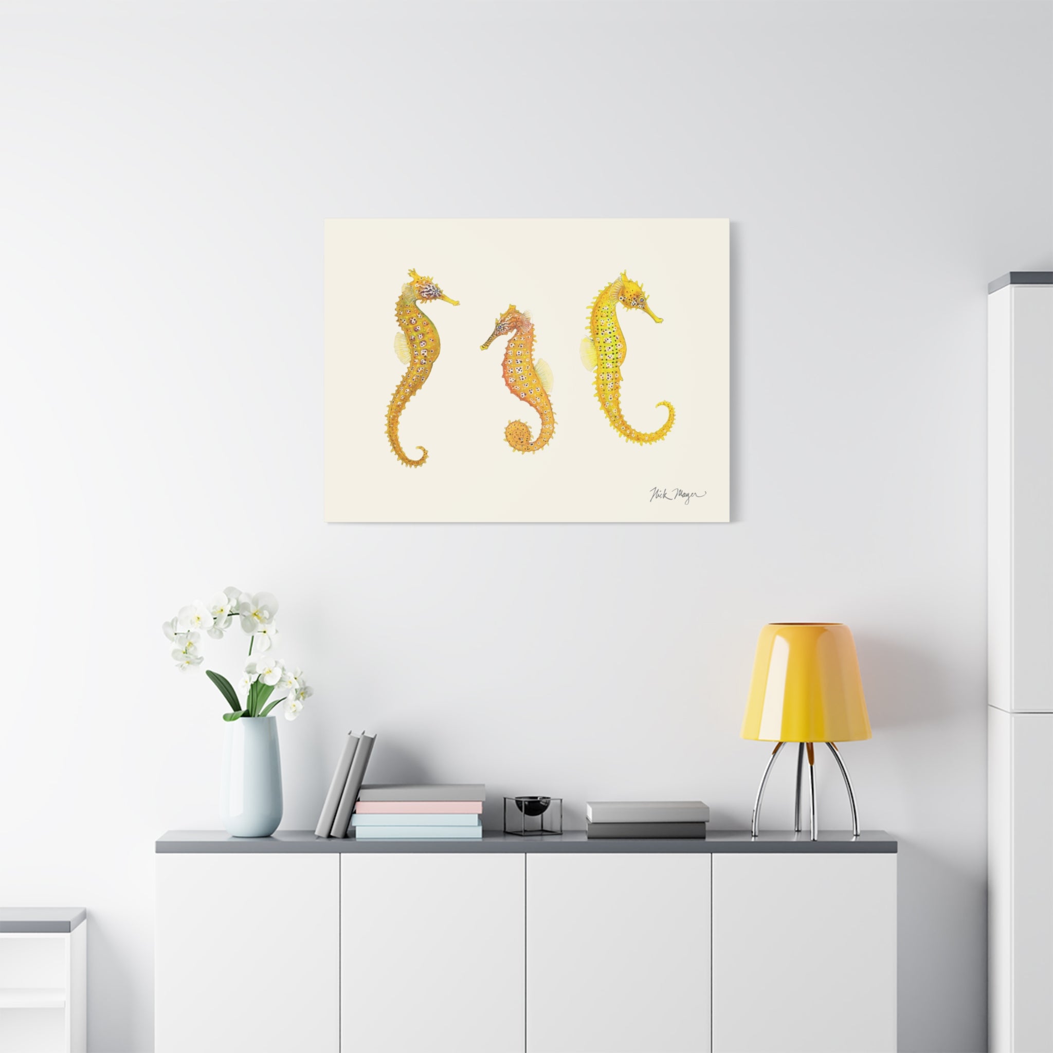 Giant Seahorse Trio Canvas Print