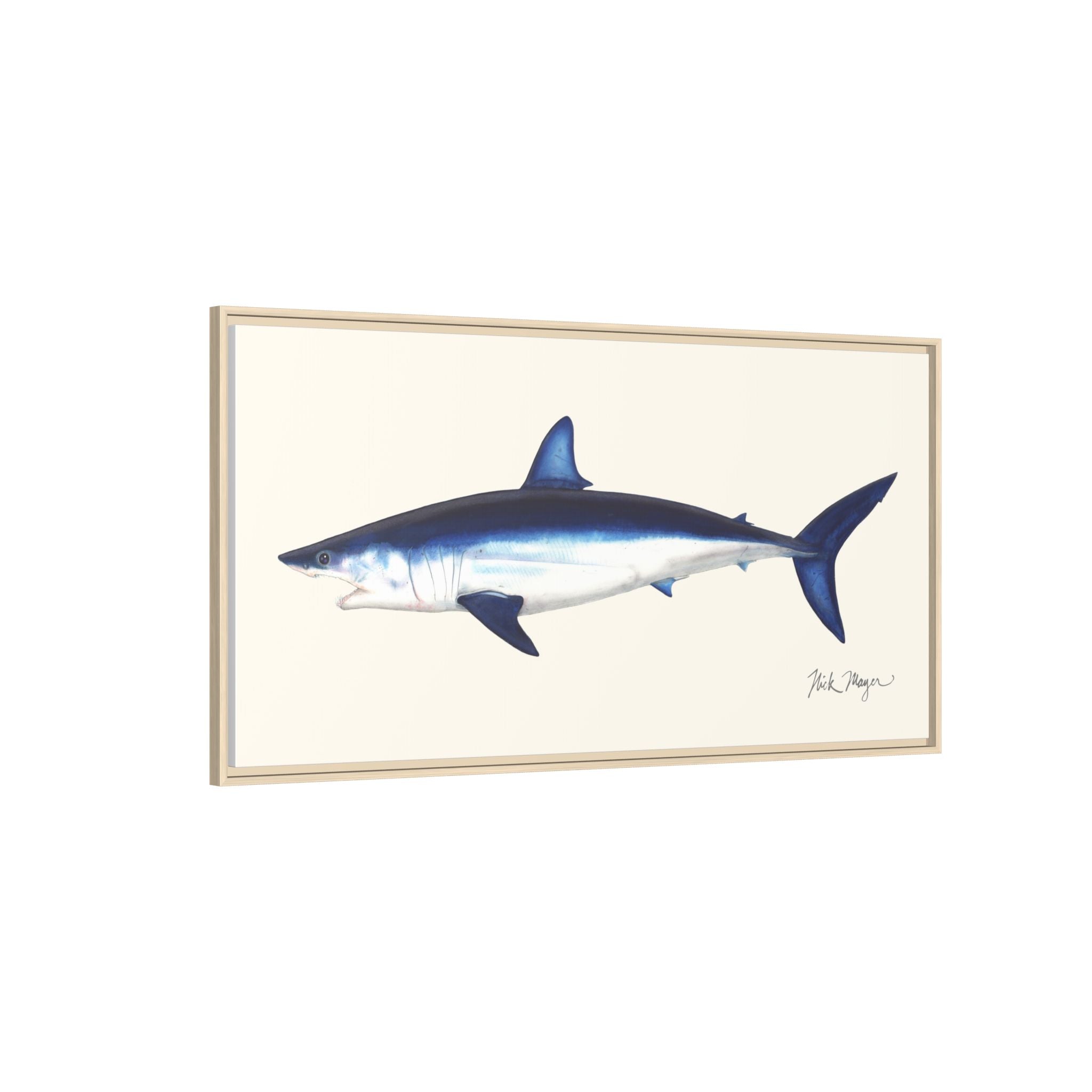 Mako Shark Framed Canvas Print Printify