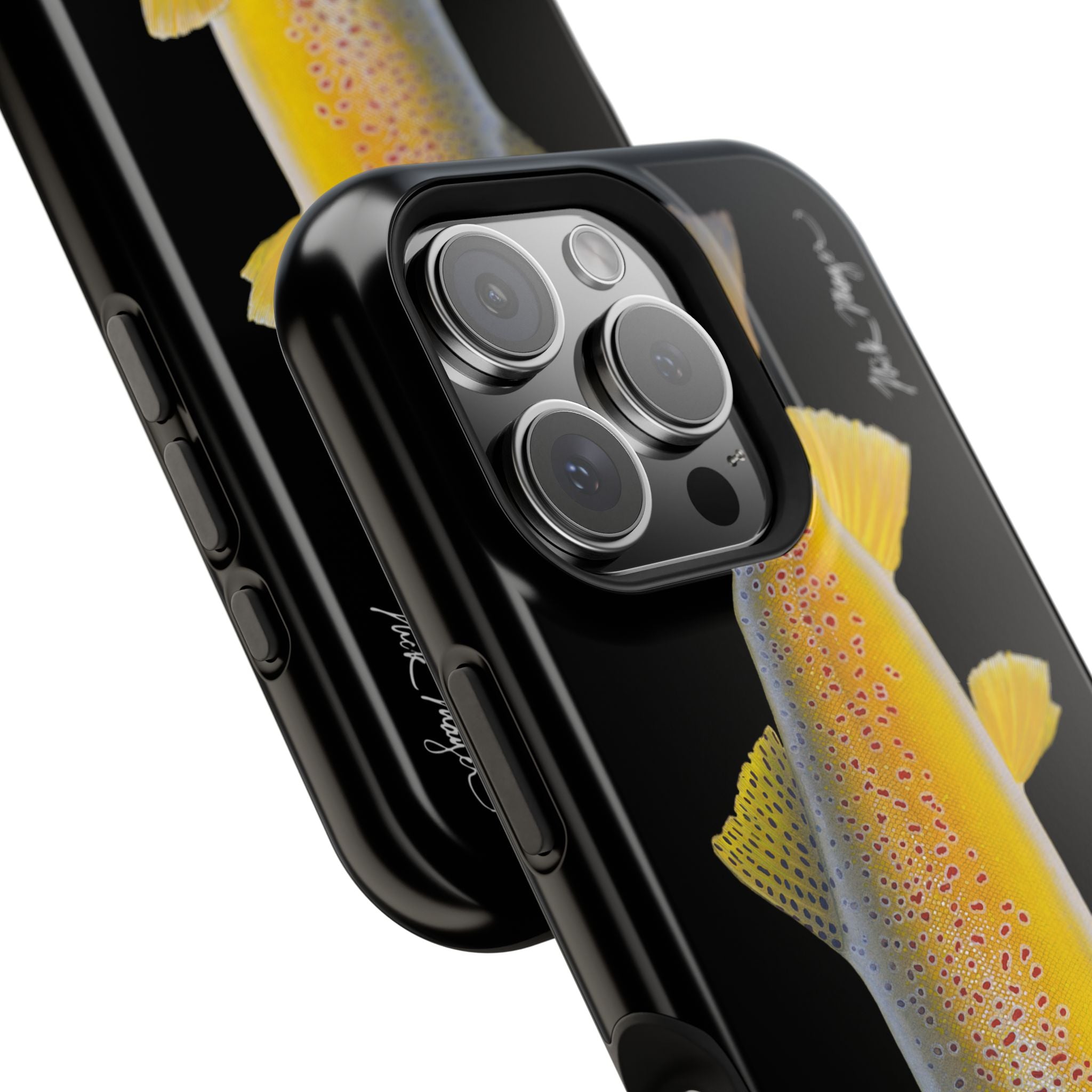 Brown Trout 3 Black MagSafe iPhone Case