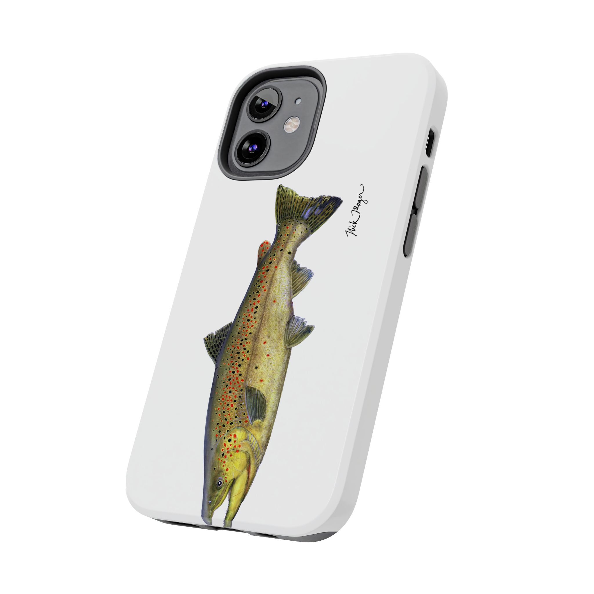 Brown Trout White Phone Case (iPhone)