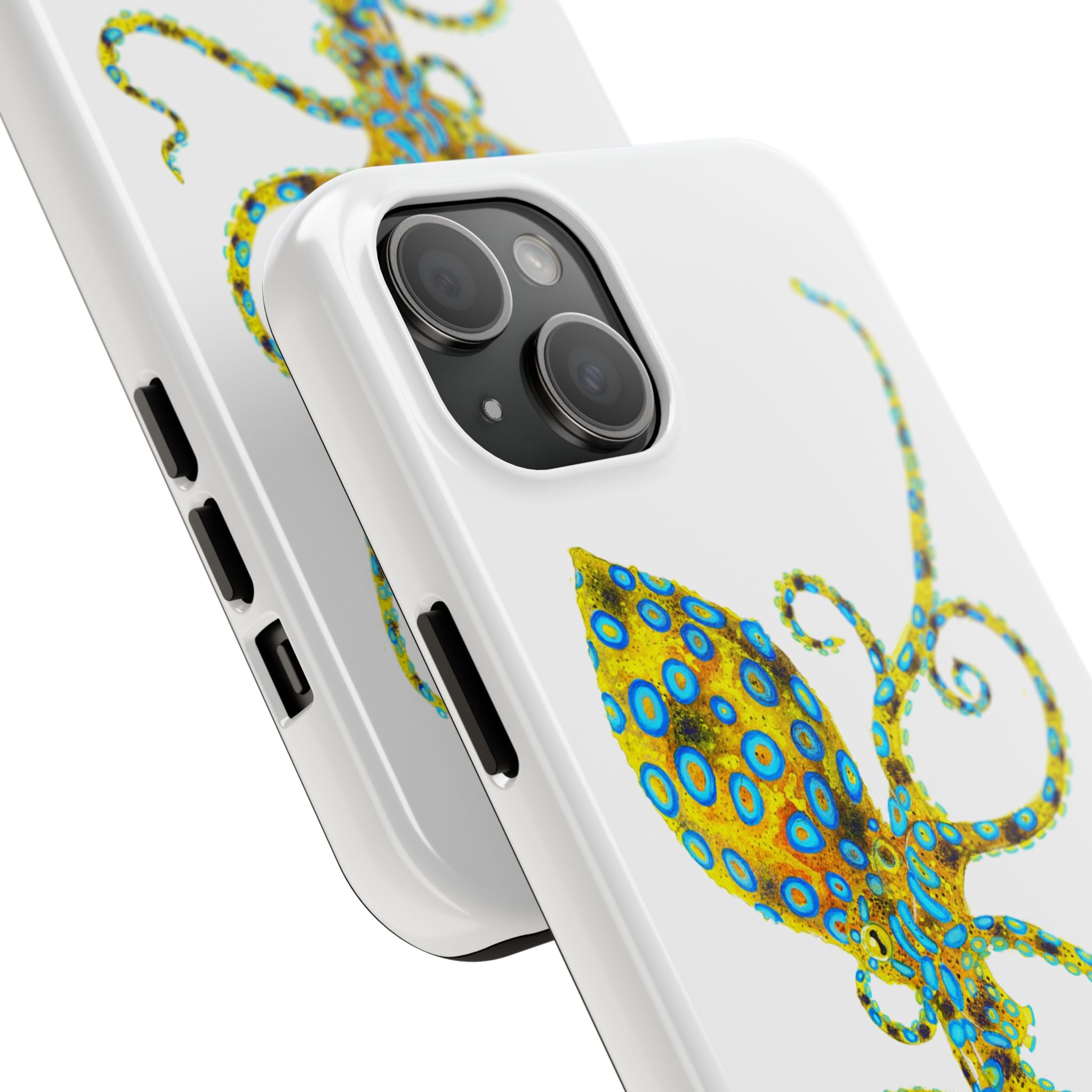 Blue Ringed Octopus White Phone Case (iPhone)