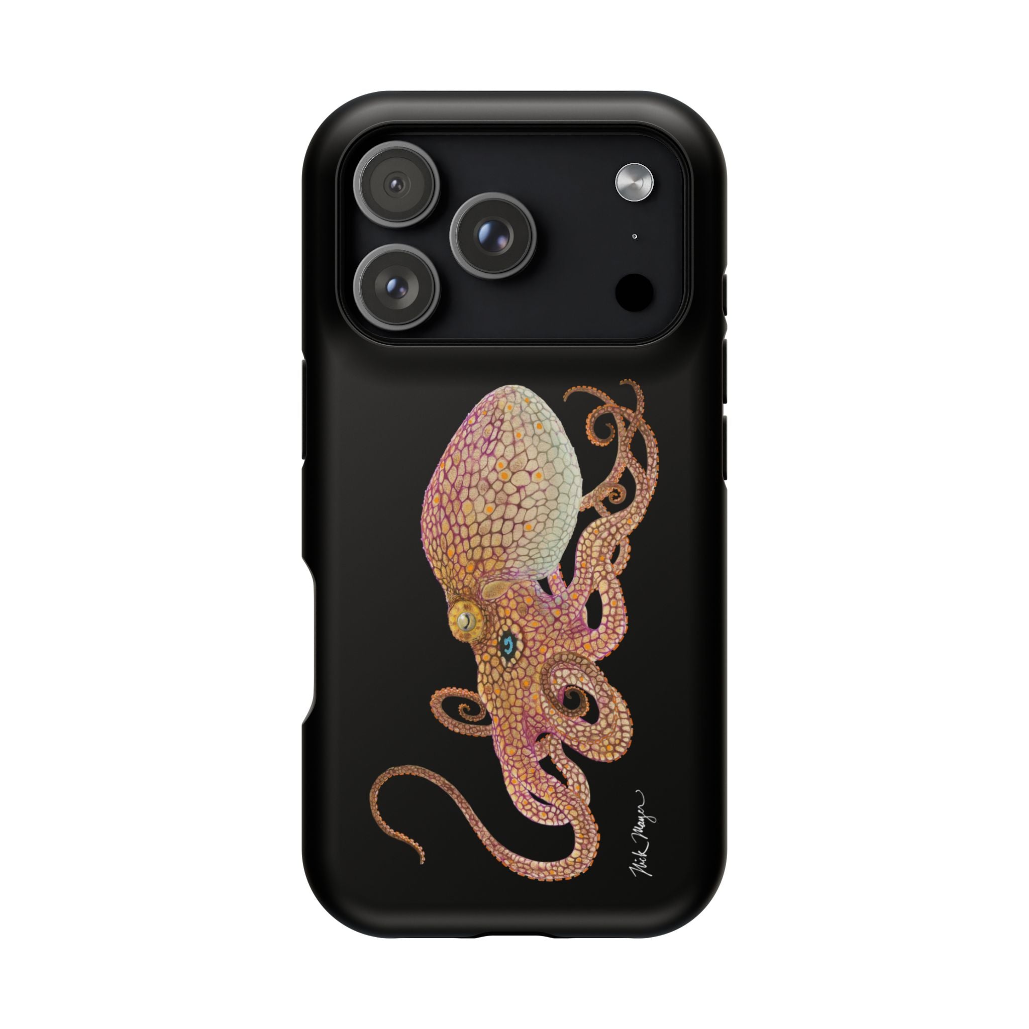 Two Spot Octopus MagSafe Black iPhone Case