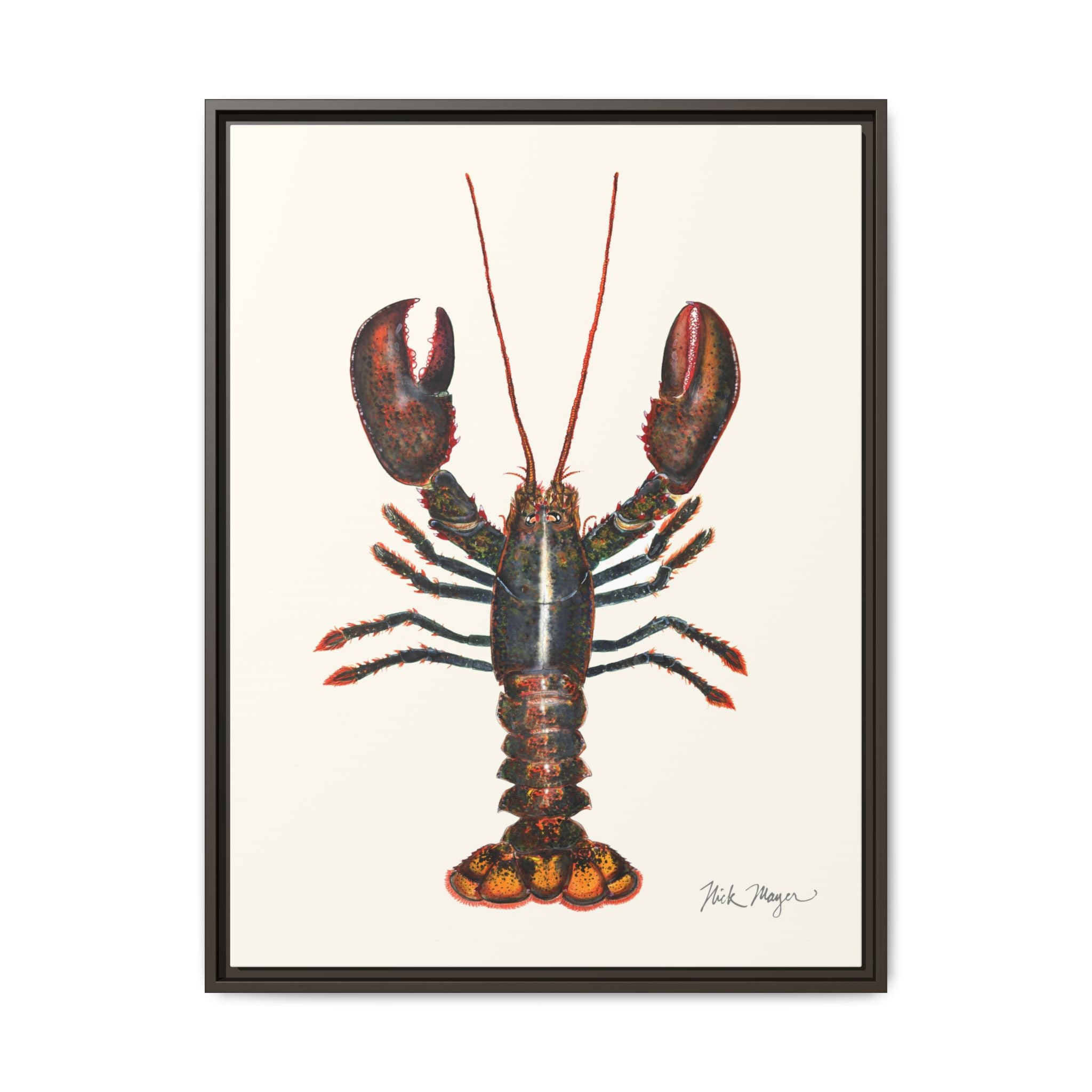Northern Lobster Framed Canvas Print Printify