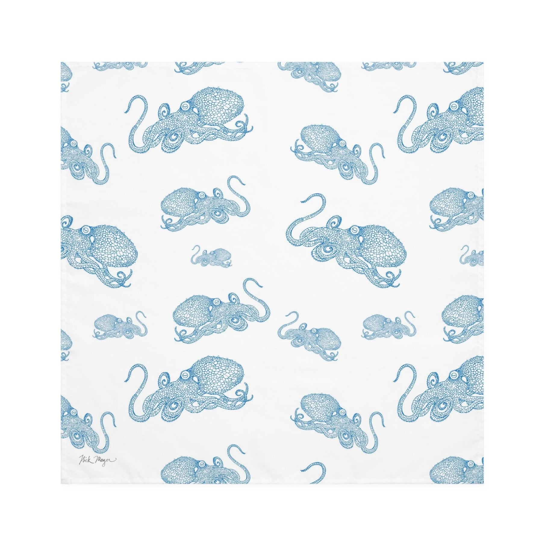 Blue Octopus 4 Piece Napkin Set