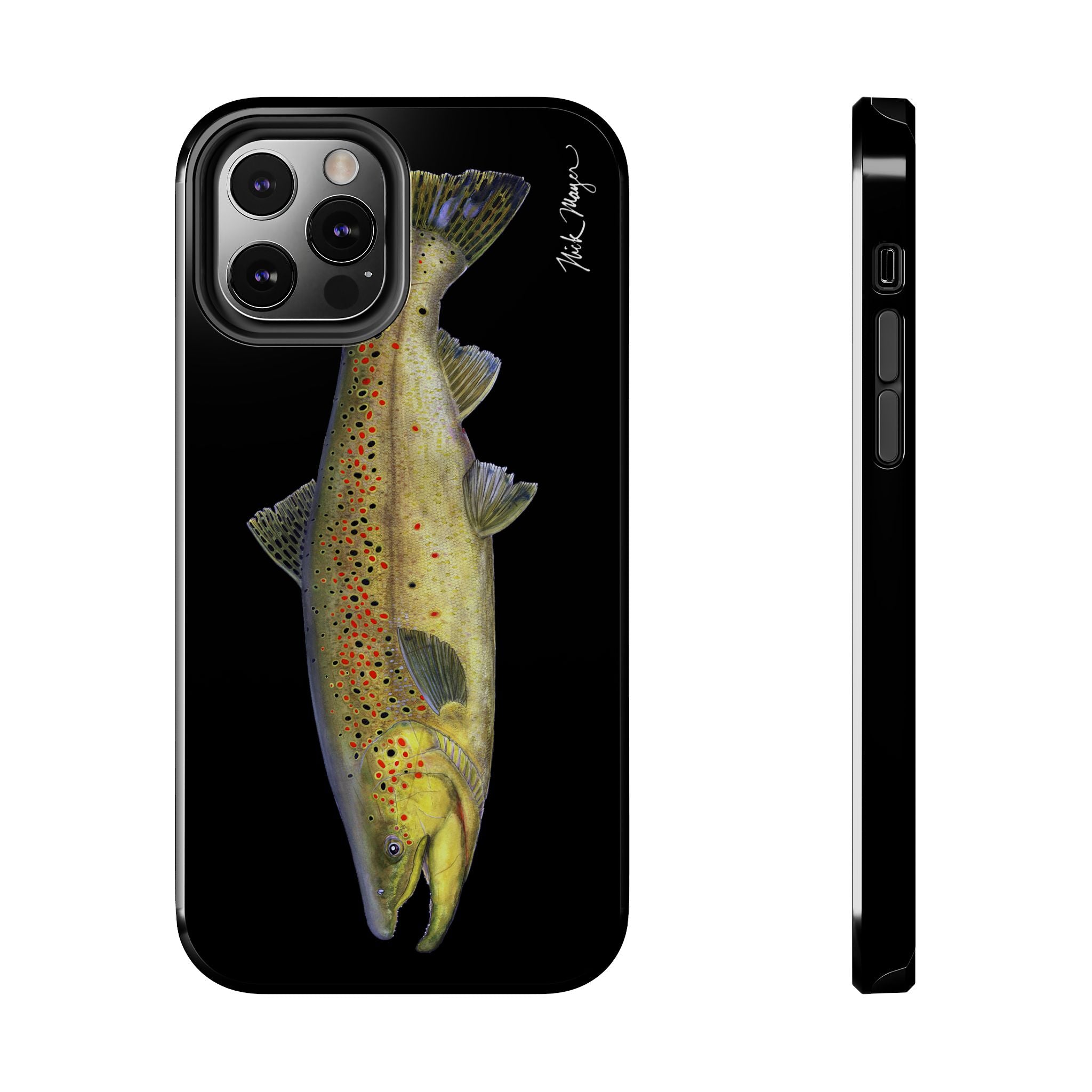Brown Trout Black Phone Case (iPhone)