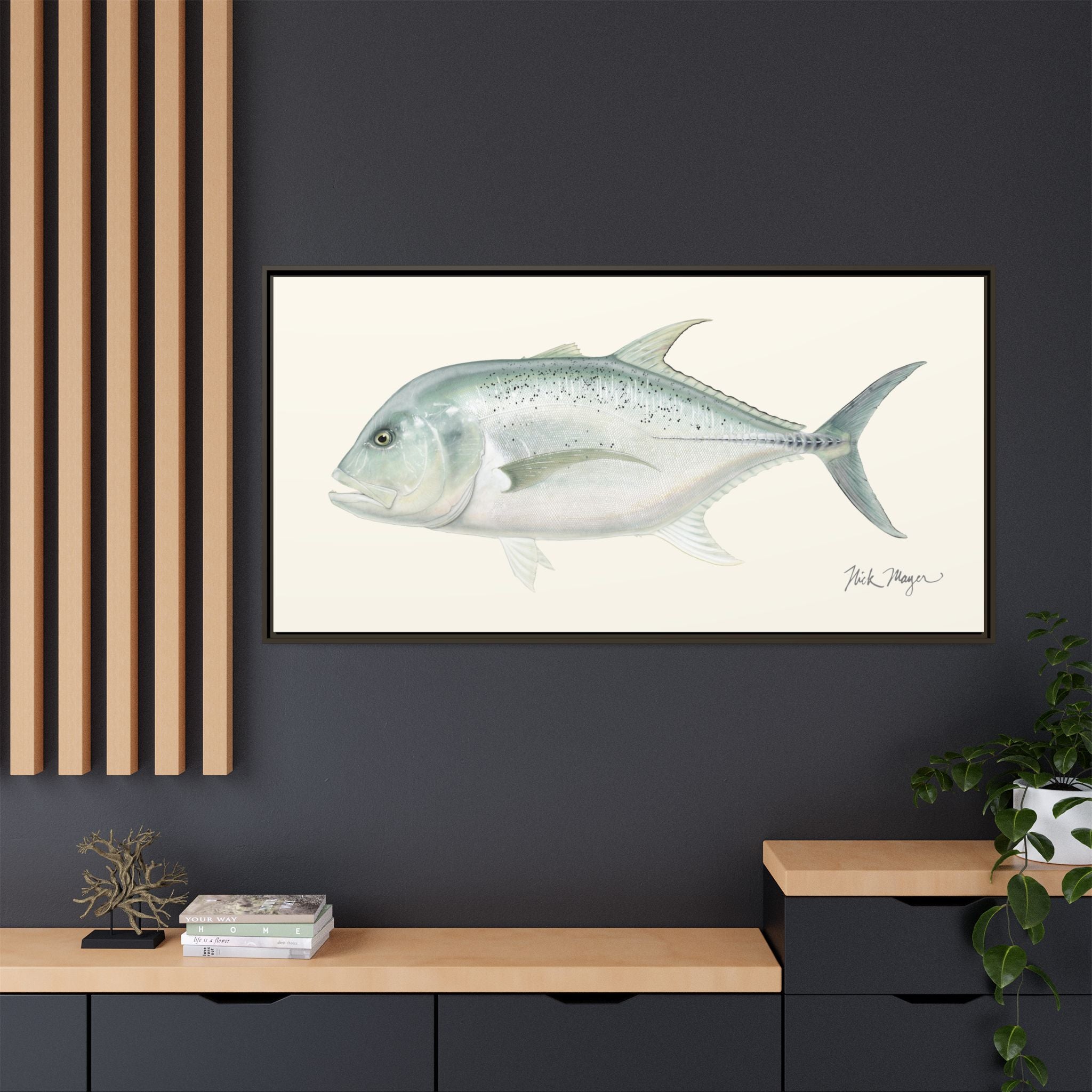 Boss Giant Trevally Framed Canvas Print Printify