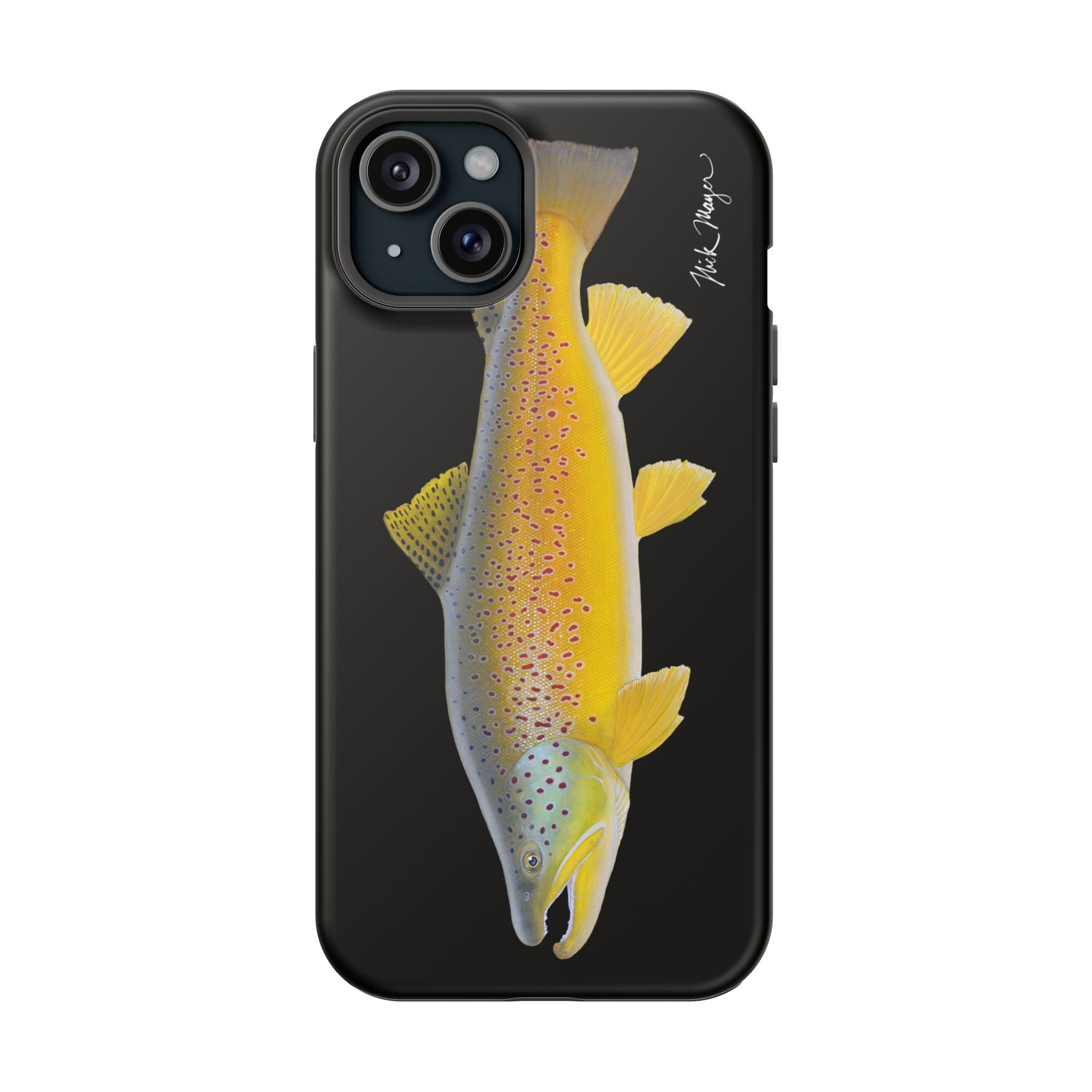 Brown Trout 3 Black MagSafe iPhone Case